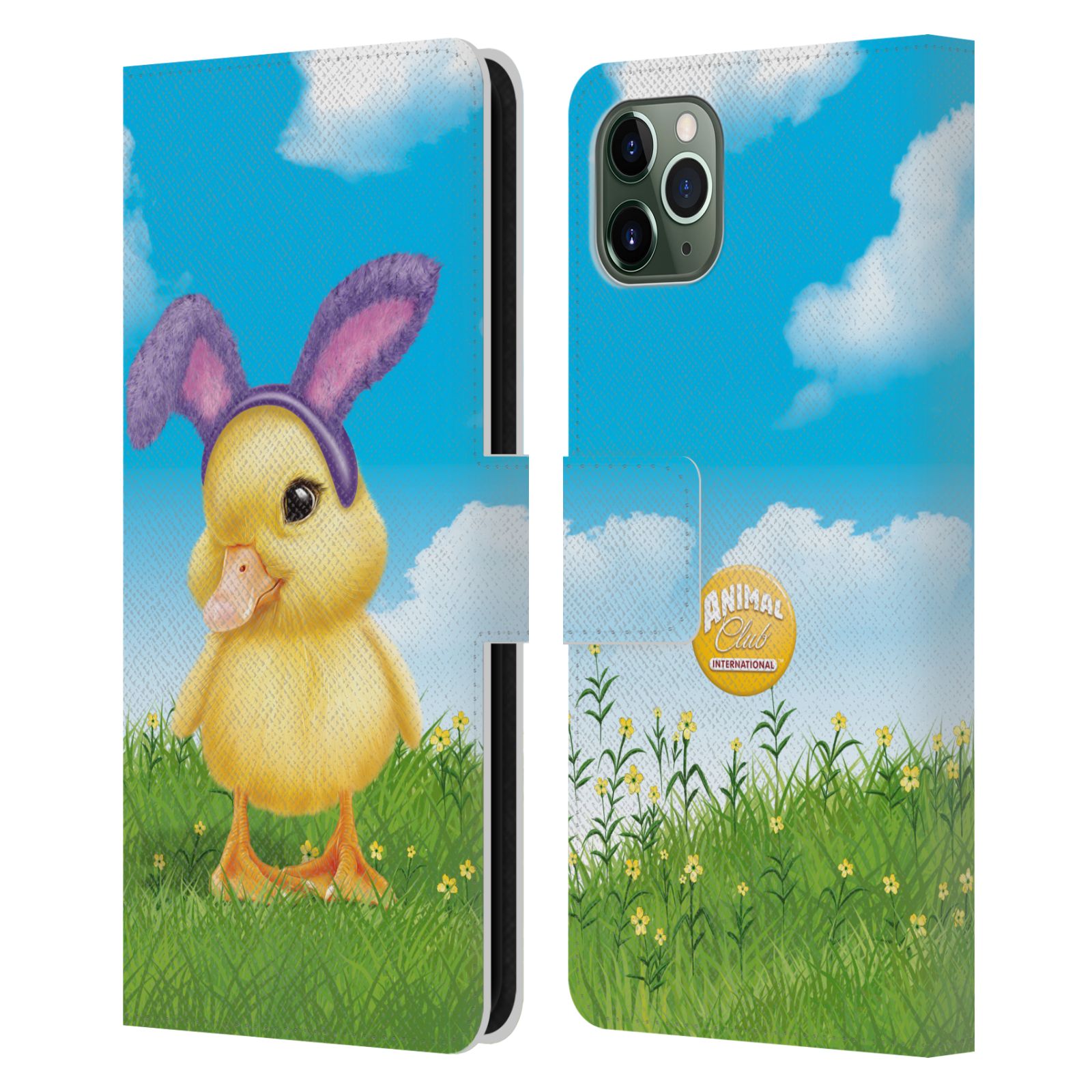 ANIMAL CLUB INTERNATIONAL EASTER DUCKLINGS LEATHER BOOK CASE FOR APPLE iPHONE - Picture 8 of 11