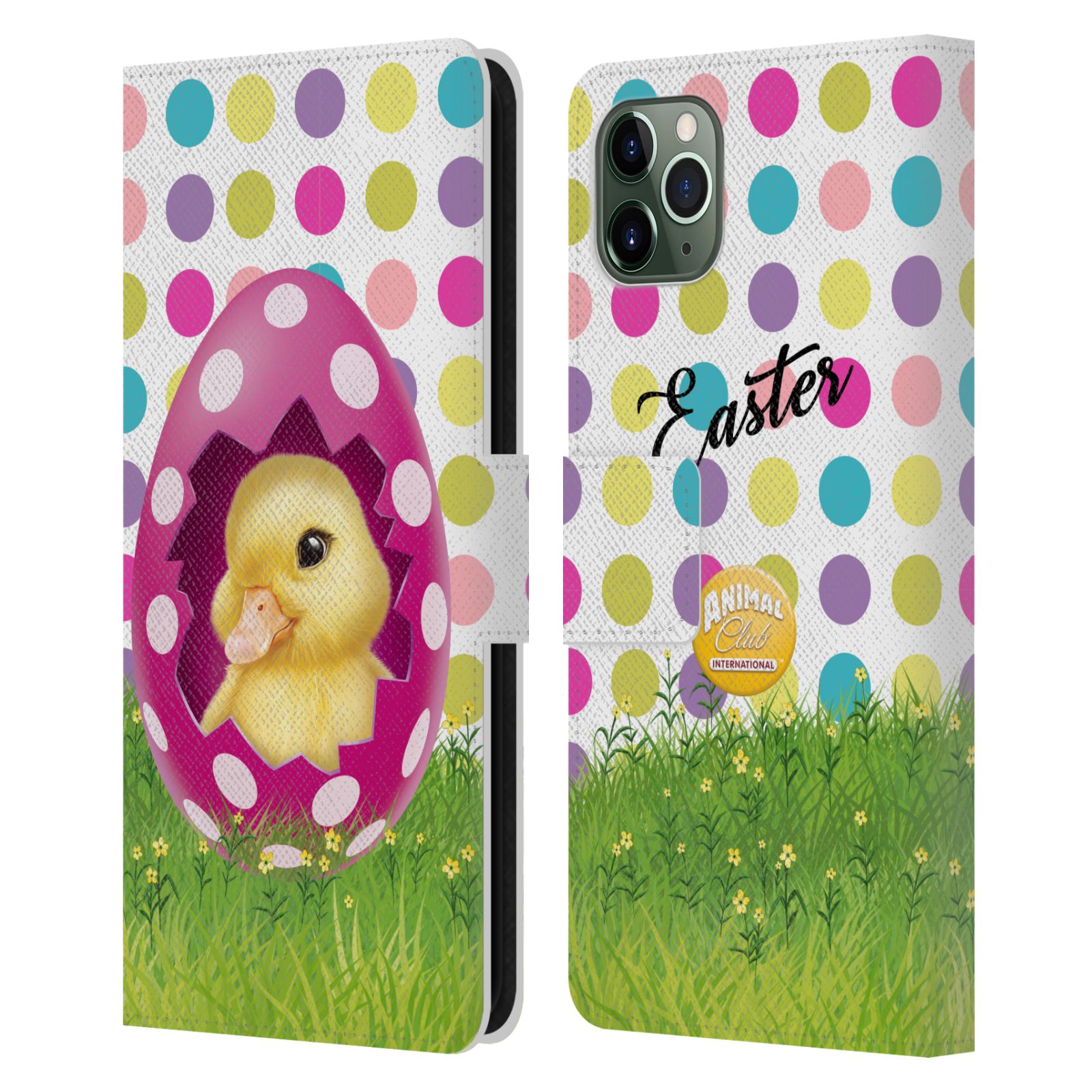 ANIMAL CLUB INTERNATIONAL EASTER DUCKLINGS LEATHER BOOK CASE FOR APPLE iPHONE - Picture 10 of 11