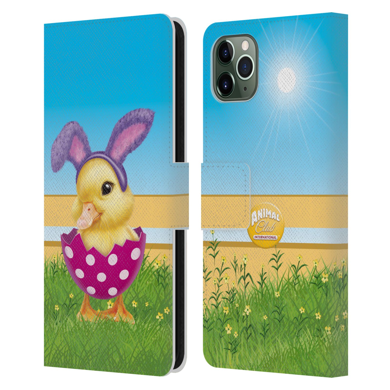 ANIMAL CLUB INTERNATIONAL EASTER DUCKLINGS LEATHER BOOK CASE FOR APPLE iPHONE - Picture 11 of 11