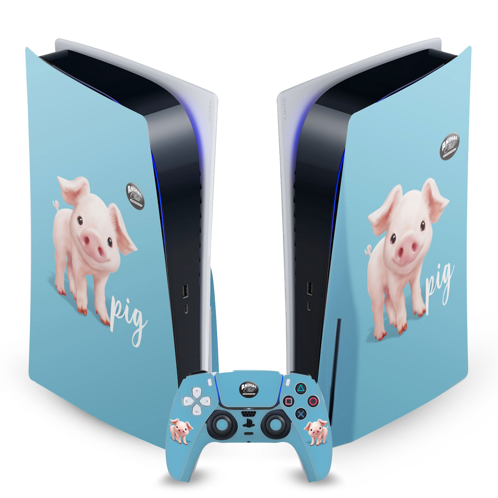 ANIMAL CLUB INTERNATIONAL FACES VINYL SKIN FOR SONY PS5 DISC EDITION BUNDLE