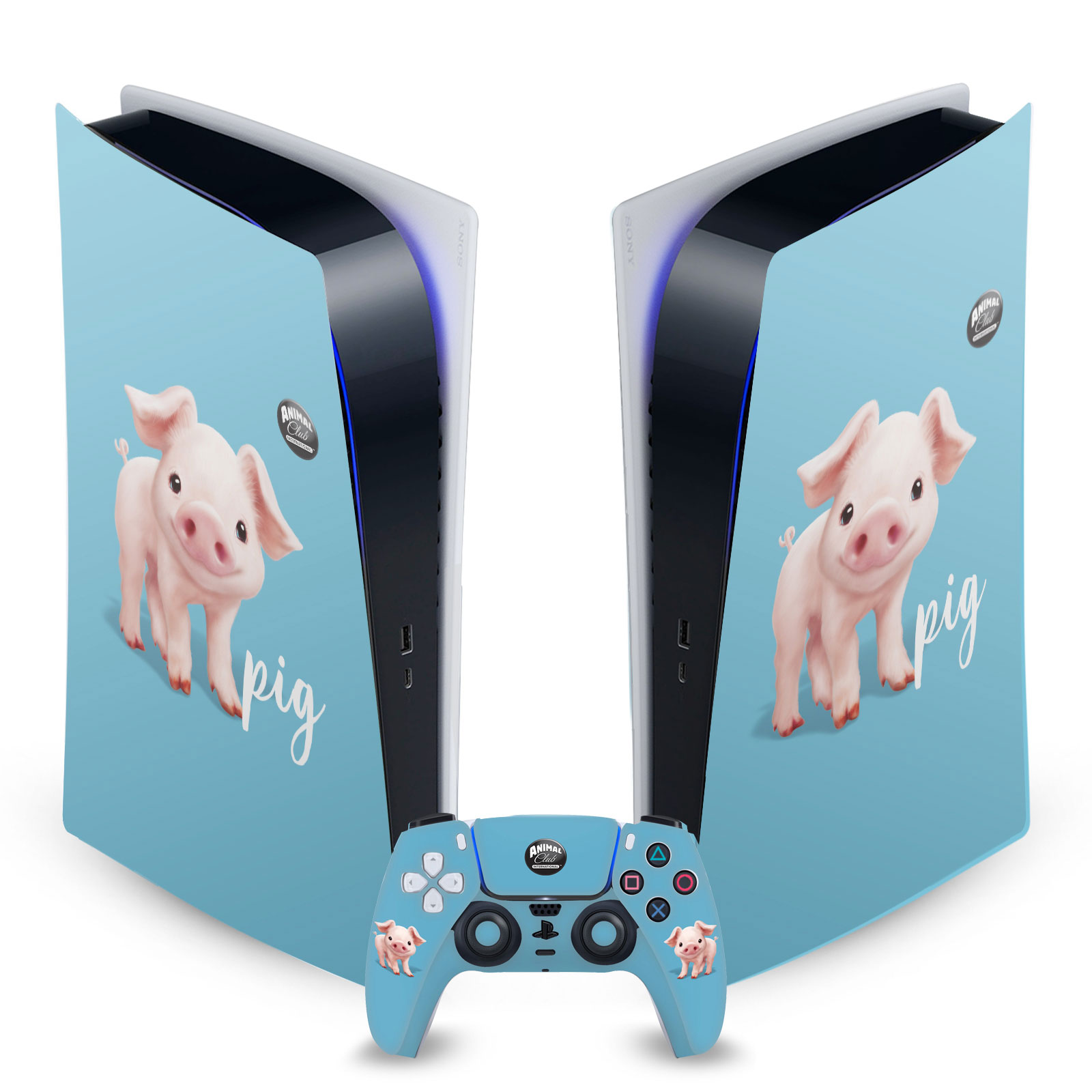 ANIMAL CLUB INTERNATIONAL FACES VINYL SKIN FOR SONY PS5 DIGITAL EDITION BUNDLE