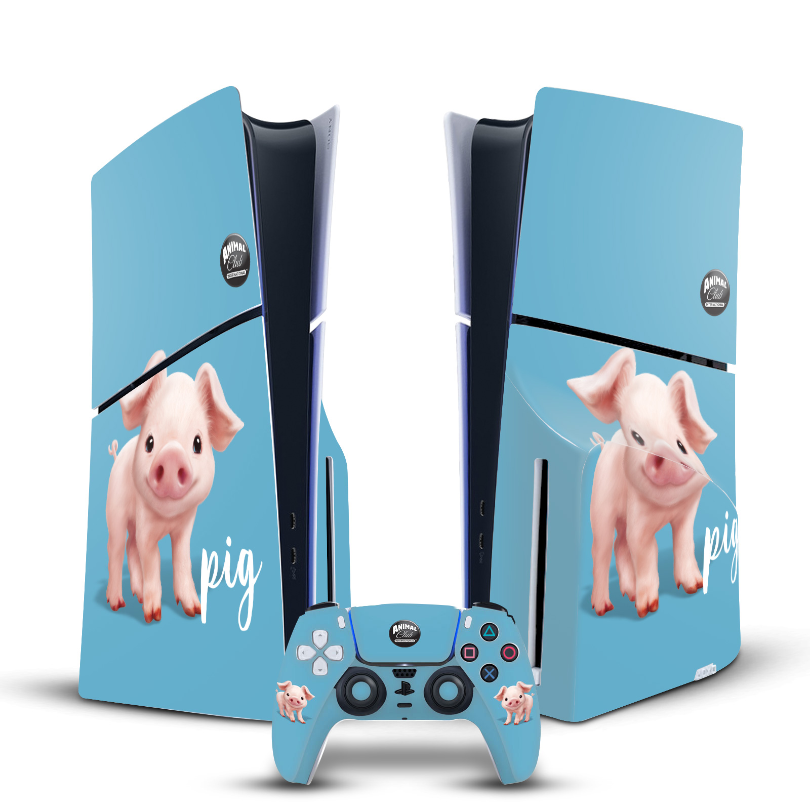 ANIMAL CLUB INTERNATIONAL FACES VINYL SKIN DECAL FOR SONY PS5 SLIM DISC BUNDLE