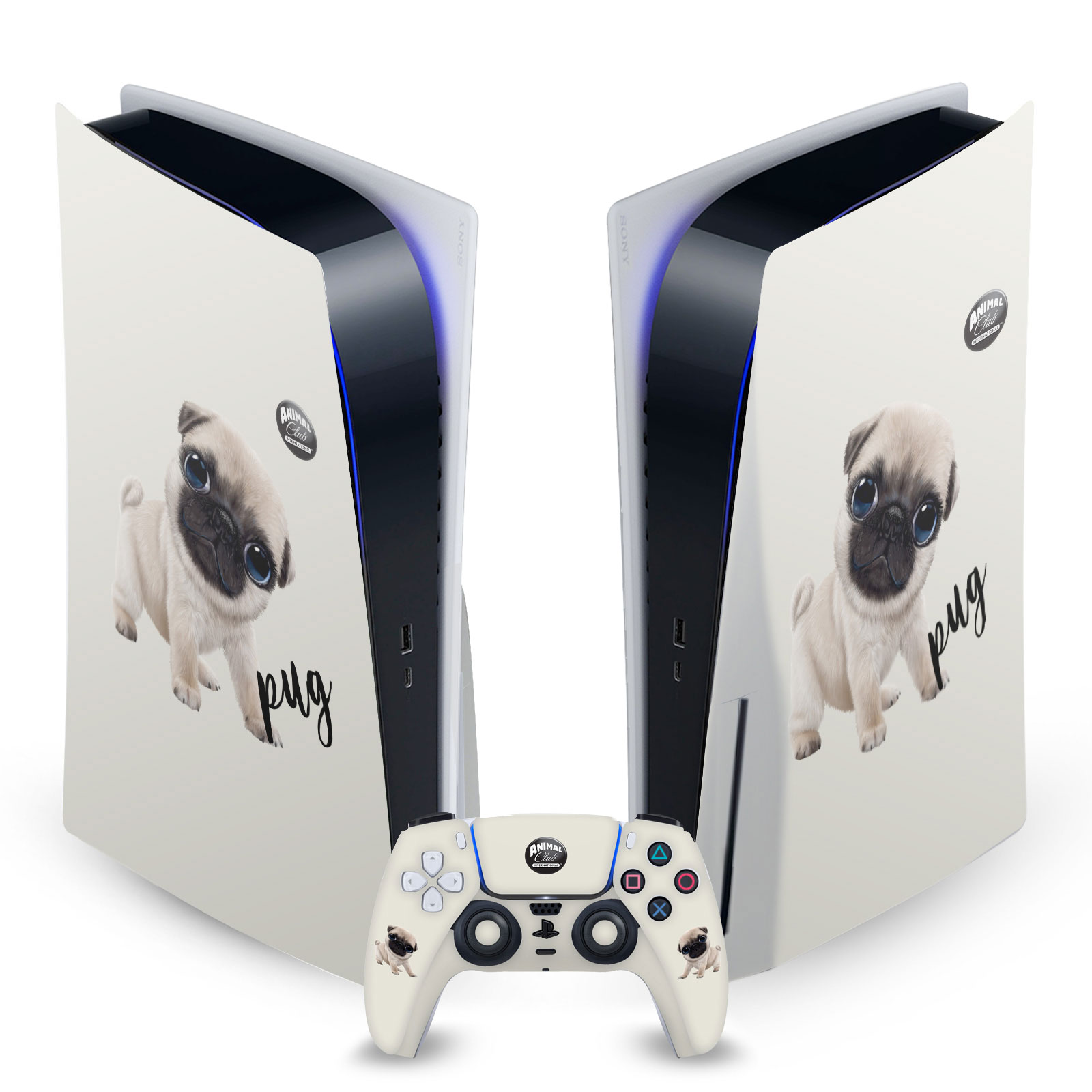 ANIMAL CLUB INTERNATIONAL FACES VINYL SKIN FOR SONY PS5 DISC EDITION BUNDLE