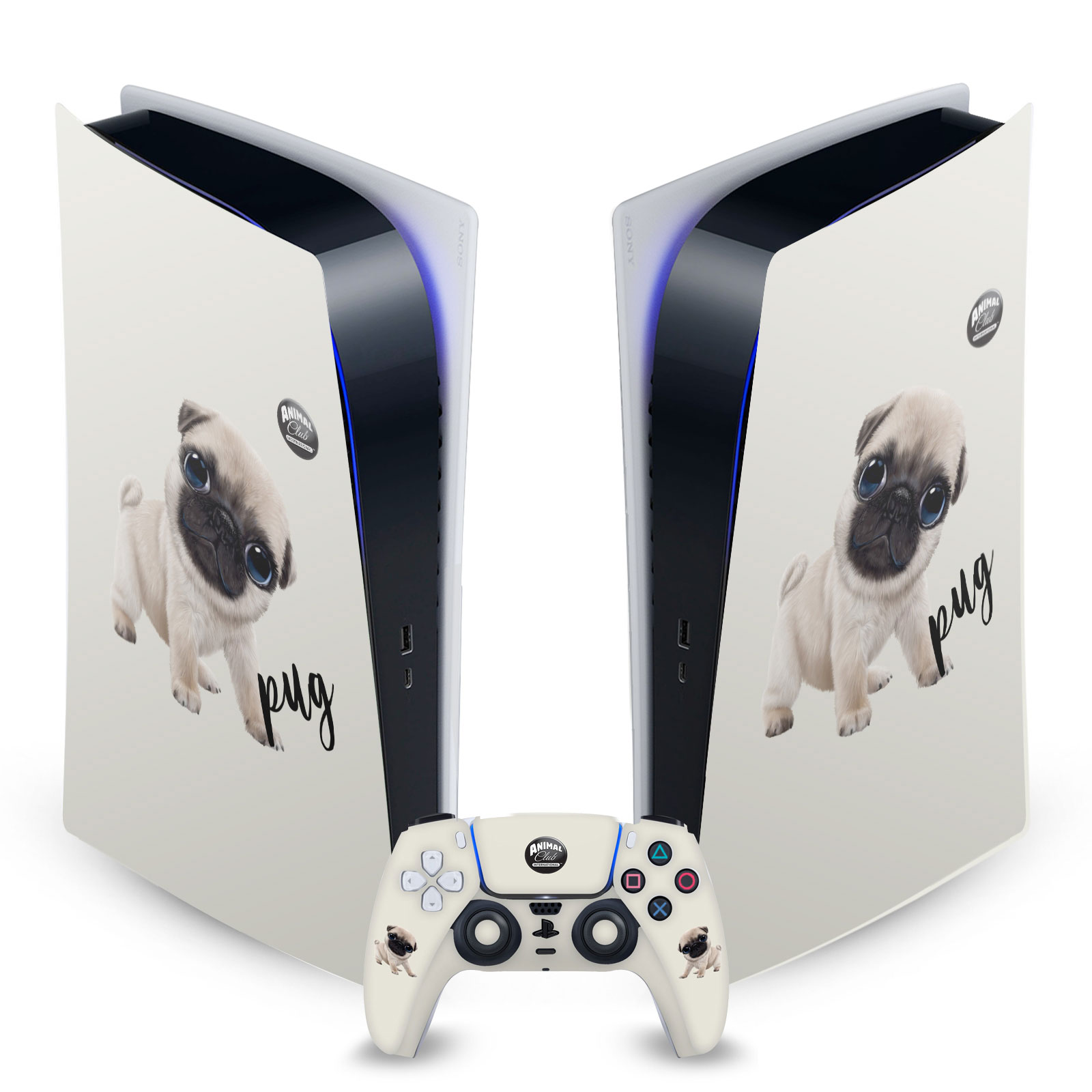 ANIMAL CLUB INTERNATIONAL FACES VINYL SKIN FOR SONY PS5 DIGITAL EDITION BUNDLE