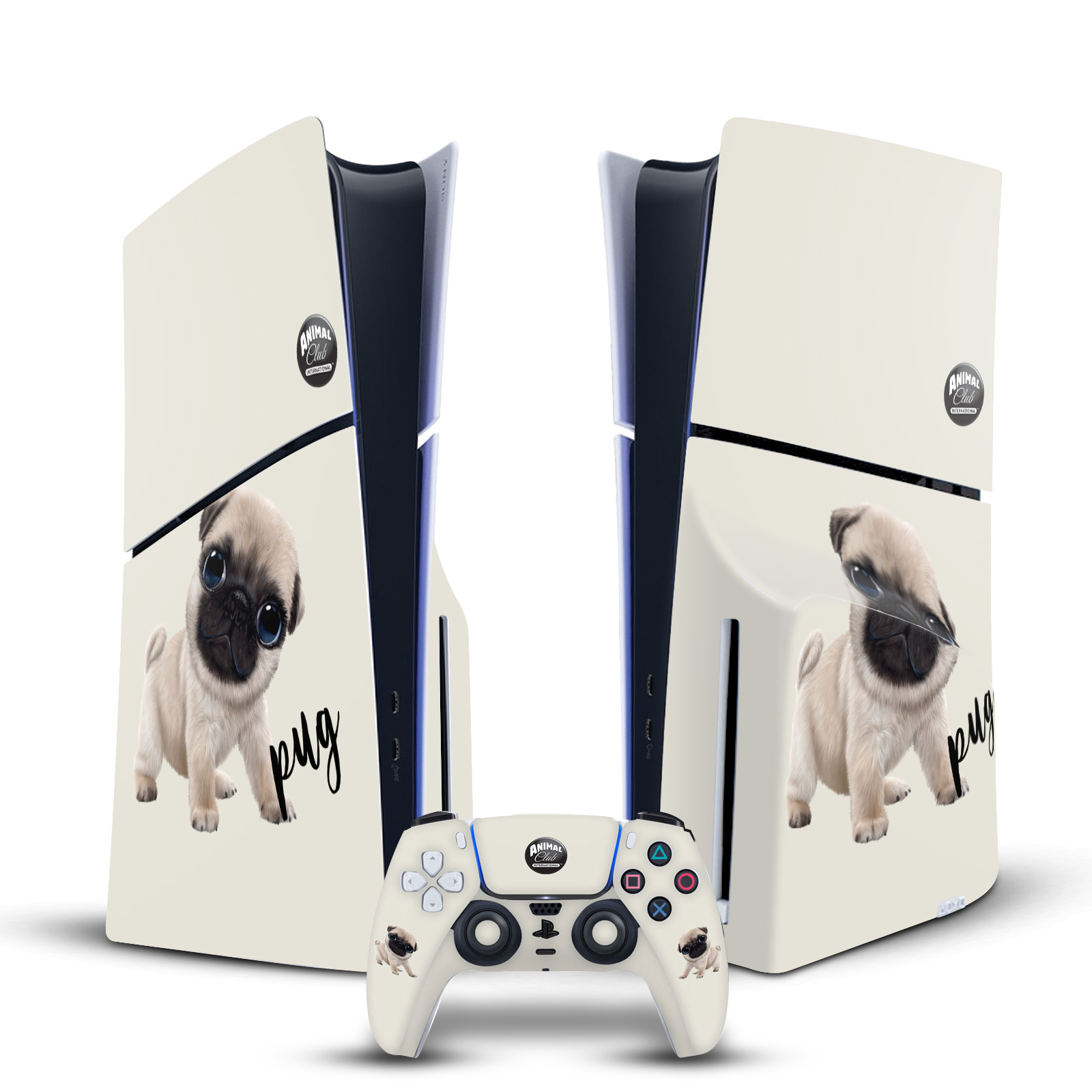 ANIMAL CLUB INTERNATIONAL FACES VINYL SKIN DECAL FOR SONY PS5 SLIM DISC BUNDLE