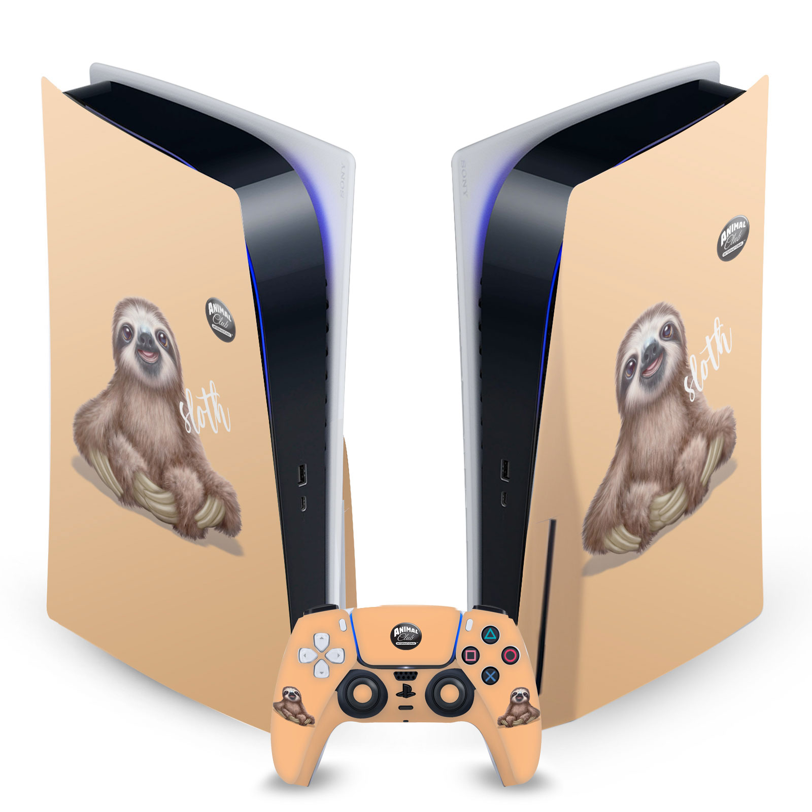 ANIMAL CLUB INTERNATIONAL FACES VINYL SKIN FOR SONY PS5 DISC EDITION BUNDLE