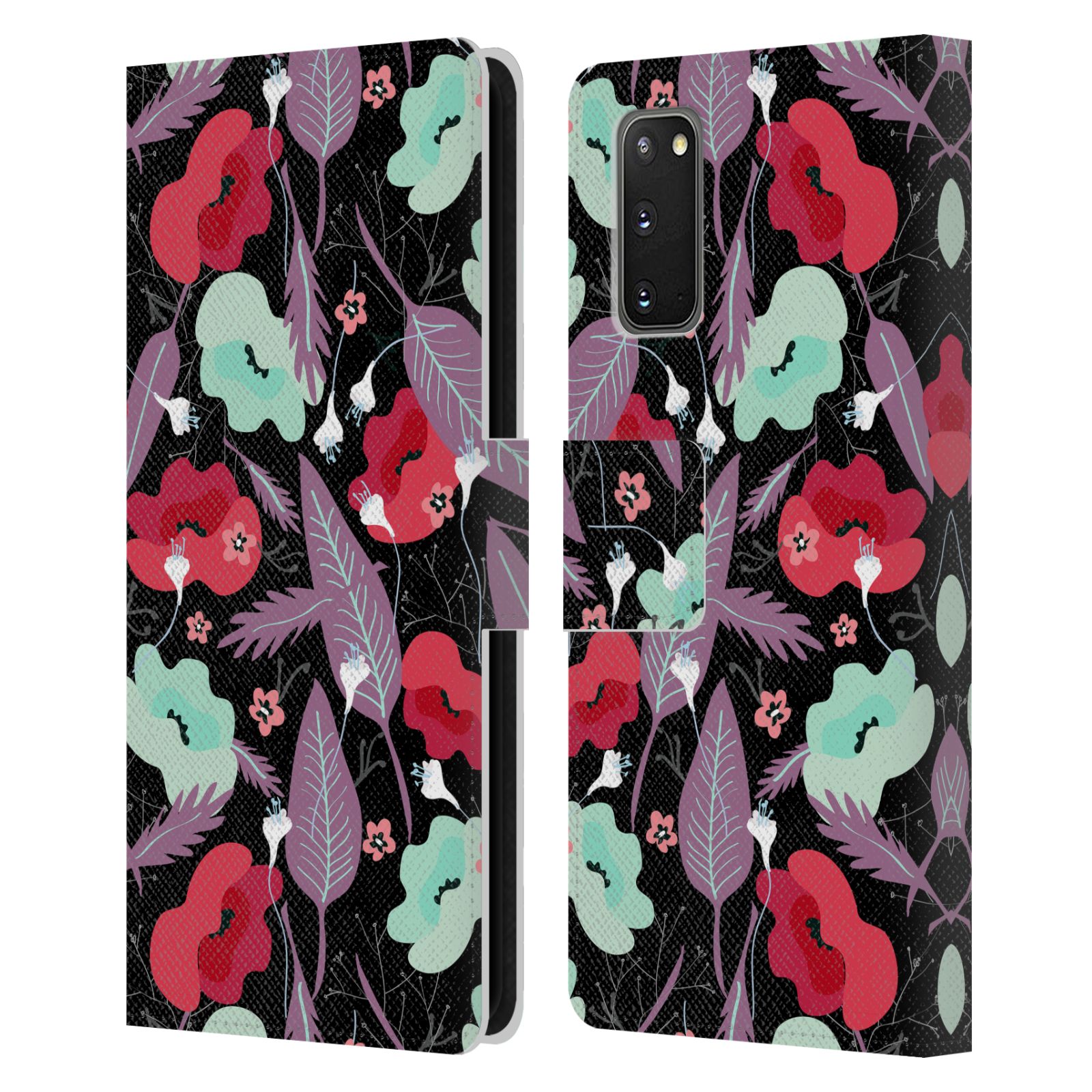 ANIS ILLUSTRATION FLOWER PATTERN 3 LEATHER BOOK WALLET CASE FOR SAMSUNG PHONES 1 - Picture 8 of 16