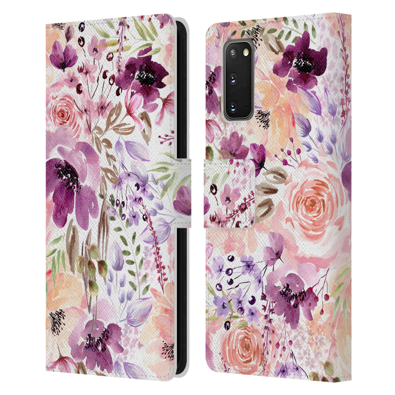 ANIS ILLUSTRATION FLOWER PATTERN 3 LEATHER BOOK WALLET CASE FOR SAMSUNG PHONES 1 - Picture 9 of 16