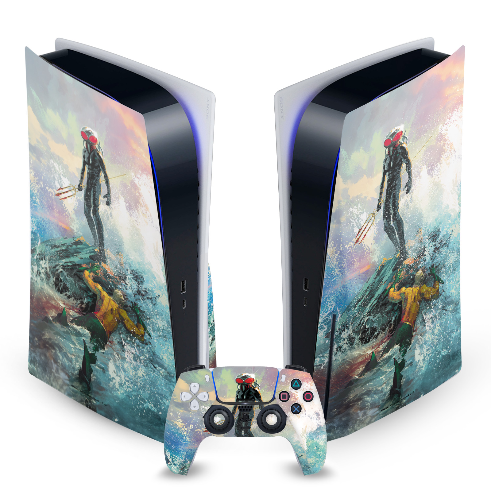 AQUAMAN DC COMICS COMIC BOOK COVER VINYL SKIN FOR SONY PS5 DISC EDITION BUNDLE