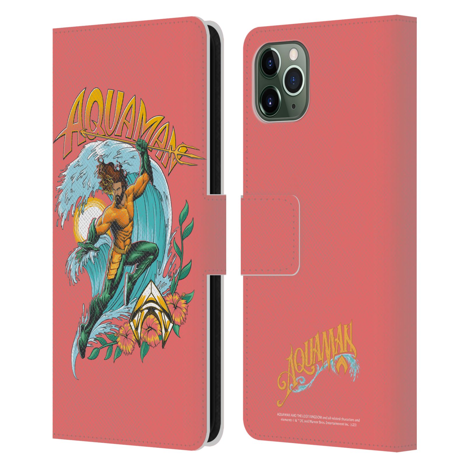 AQUAMAN AND THE LOST KINGDOM GRAPHICS LEATHER BOOK WALLET CASE FOR APPLE iPHONE
