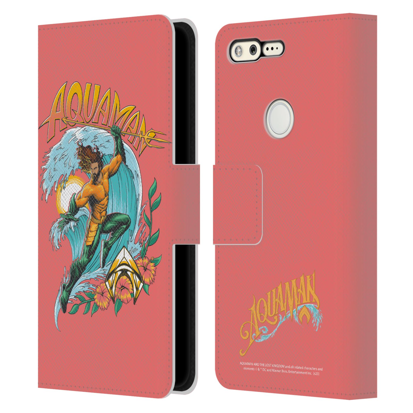 AQUAMAN AND THE LOST KINGDOM GRAPHICS LEATHER BOOK CASE FOR GOOGLE PHONES