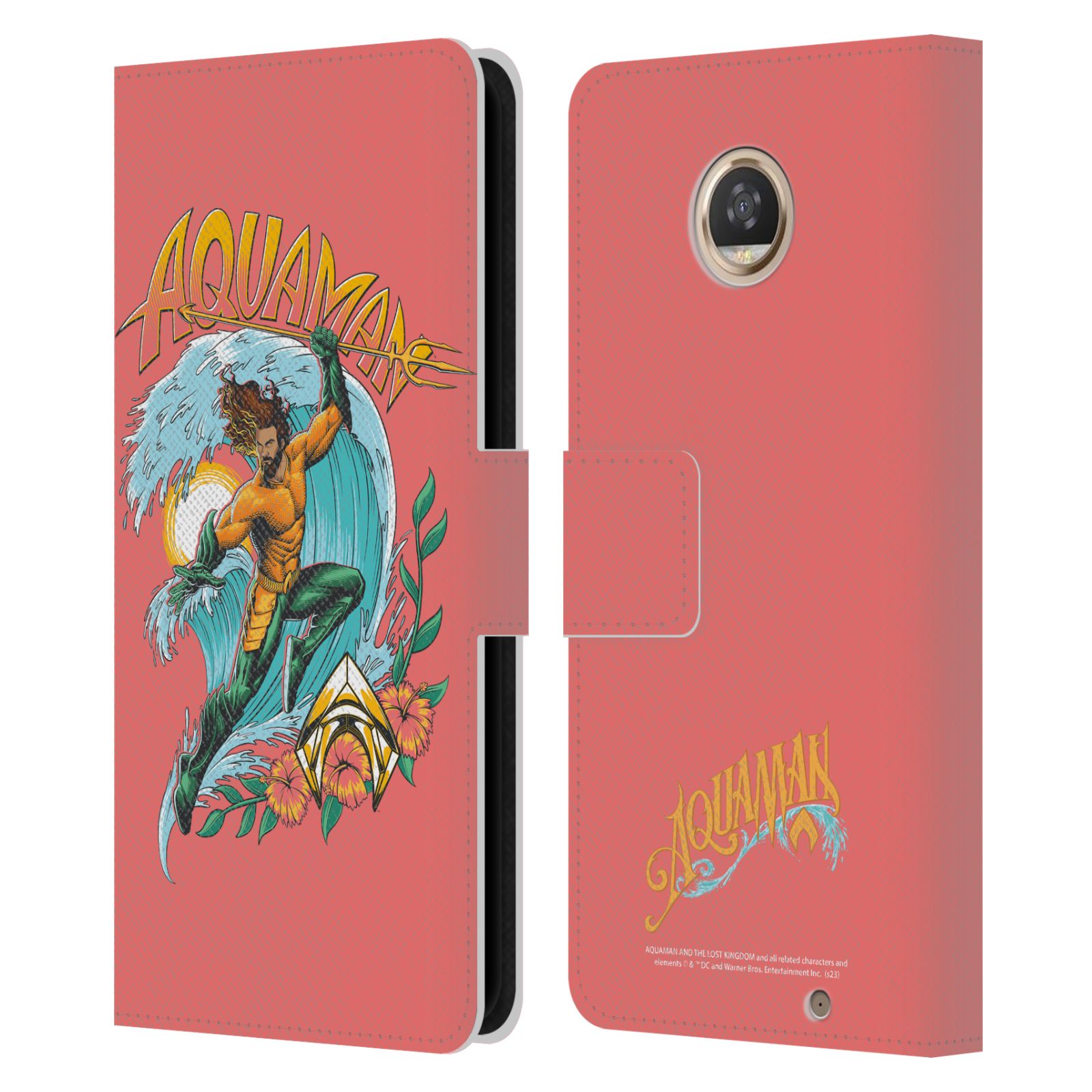 OFFICIAL AQUAMAN AND THE LOST KINGDOM GRAPHICS LEATHER BOOK CASE FOR MOTOROLA