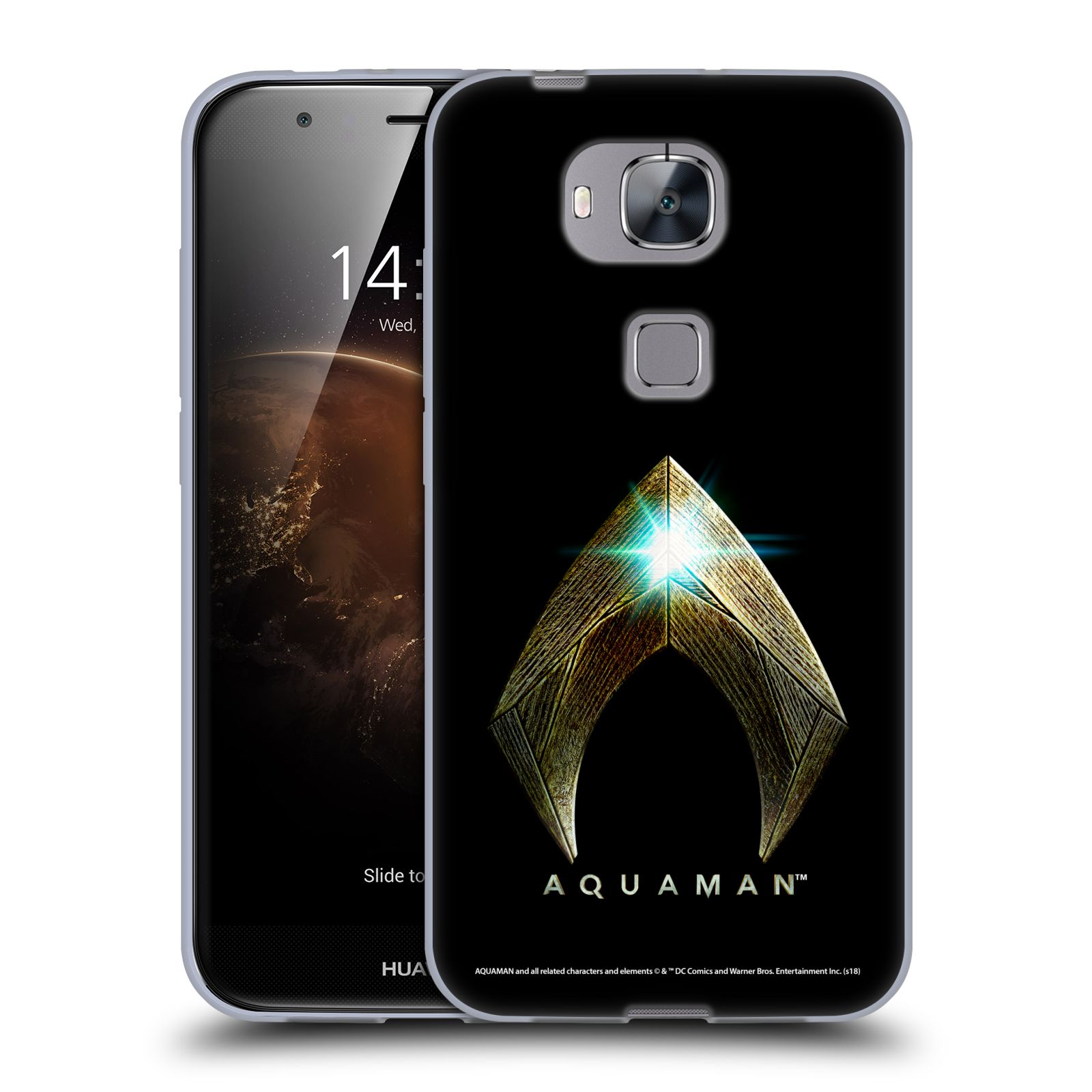 FUNDA DE GEL SUAVE CON LOGOTIPO OFICIAL DE PELÍCULA AQUAMAN PARA TELÉFONOS HUAWEI 2 - Imagen 12 de 18