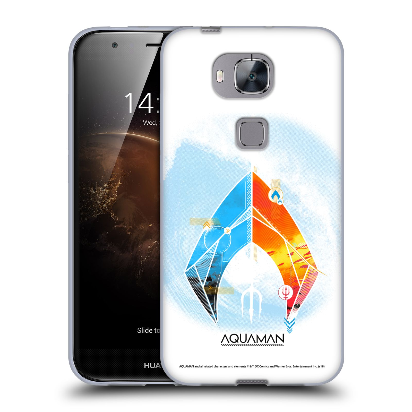 FUNDA DE GEL SUAVE CON LOGOTIPO OFICIAL DE PELÍCULA AQUAMAN PARA TELÉFONOS HUAWEI 2 - Imagen 17 de 18