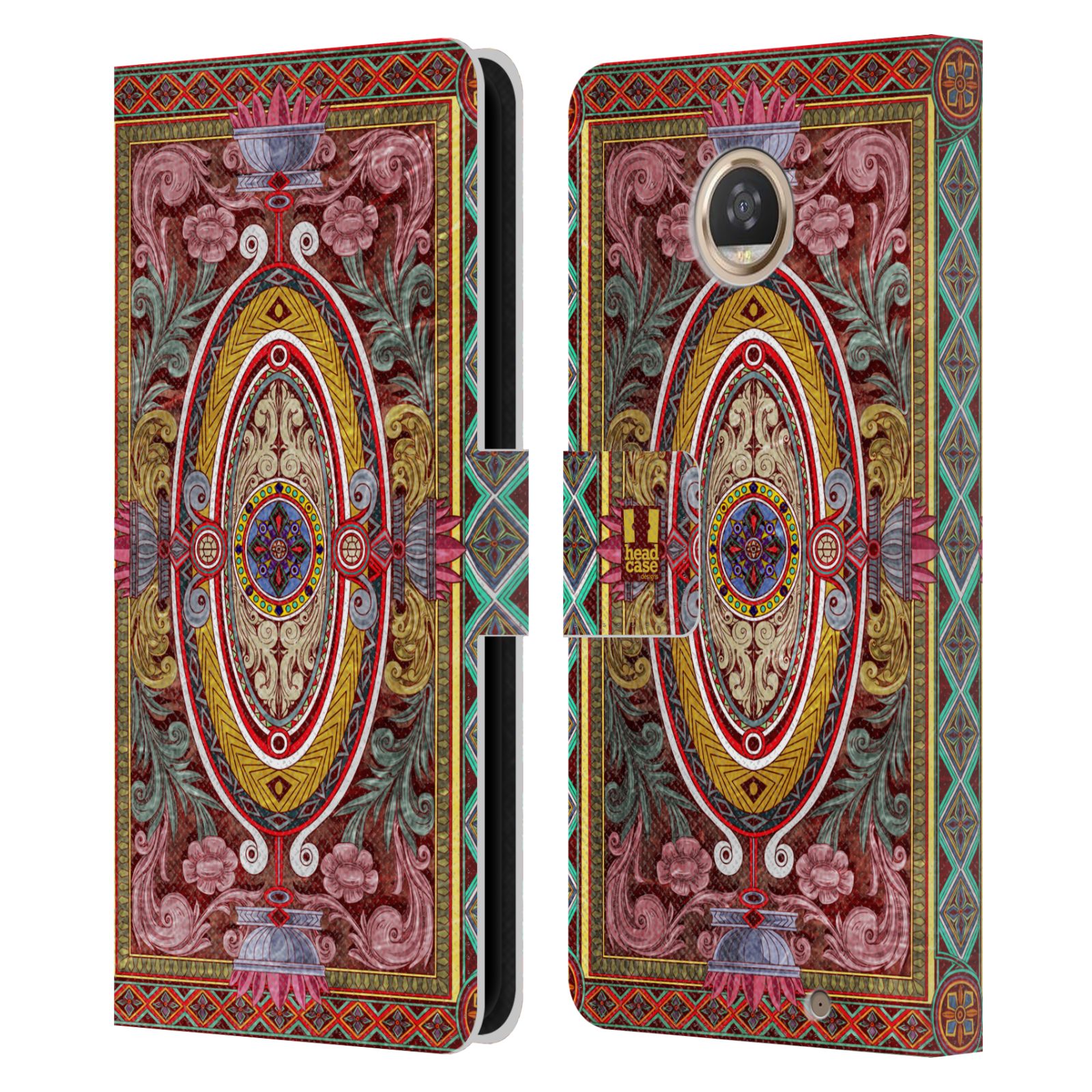 HEAD CASE DESIGNS ARABESQUE PATTERN LEATHER BOOK WALLET CASE FOR MOTOROLA PHONES - Picture 7 of 11