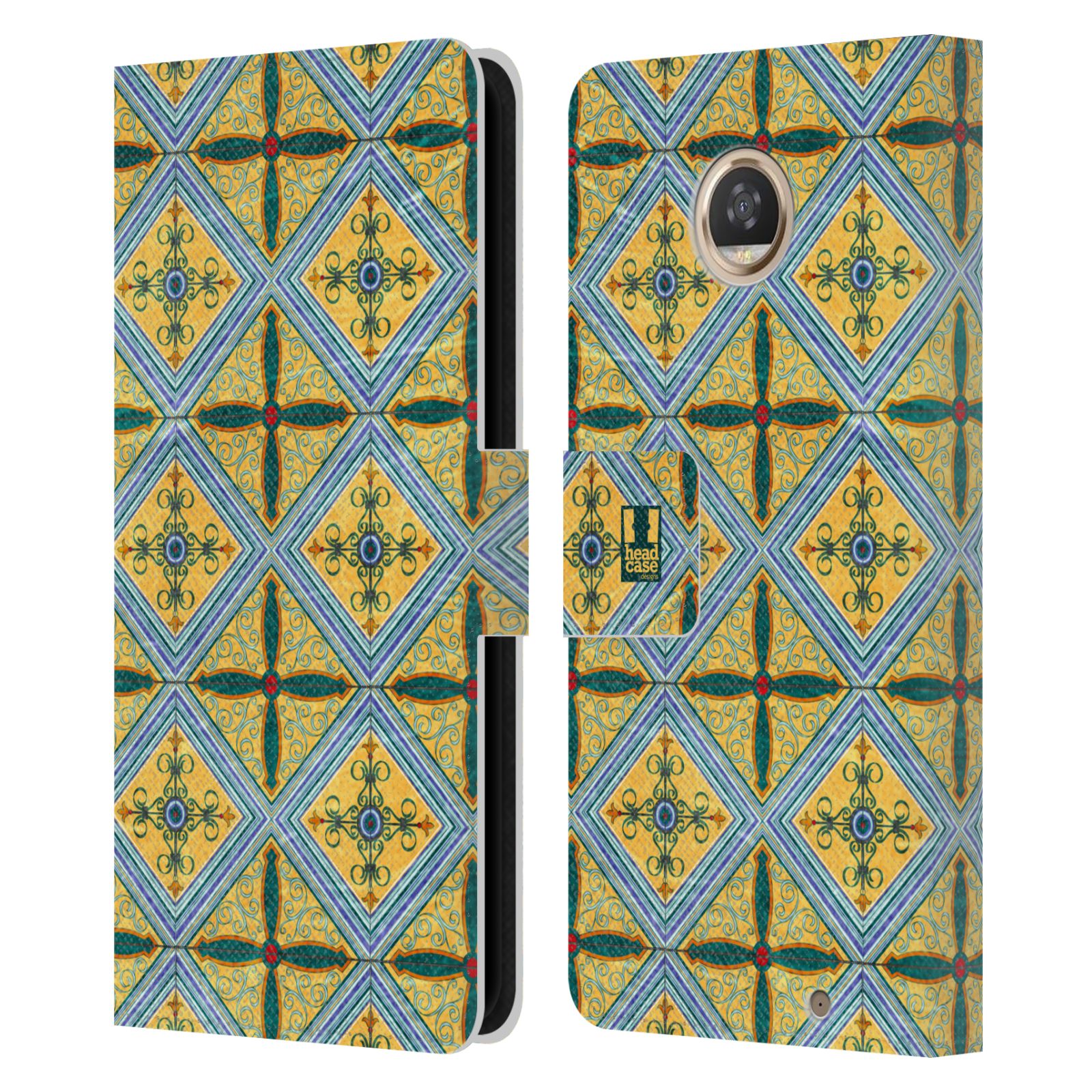 HEAD CASE DESIGNS ARABESQUE PATTERN LEATHER BOOK WALLET CASE FOR MOTOROLA PHONES - Picture 8 of 11