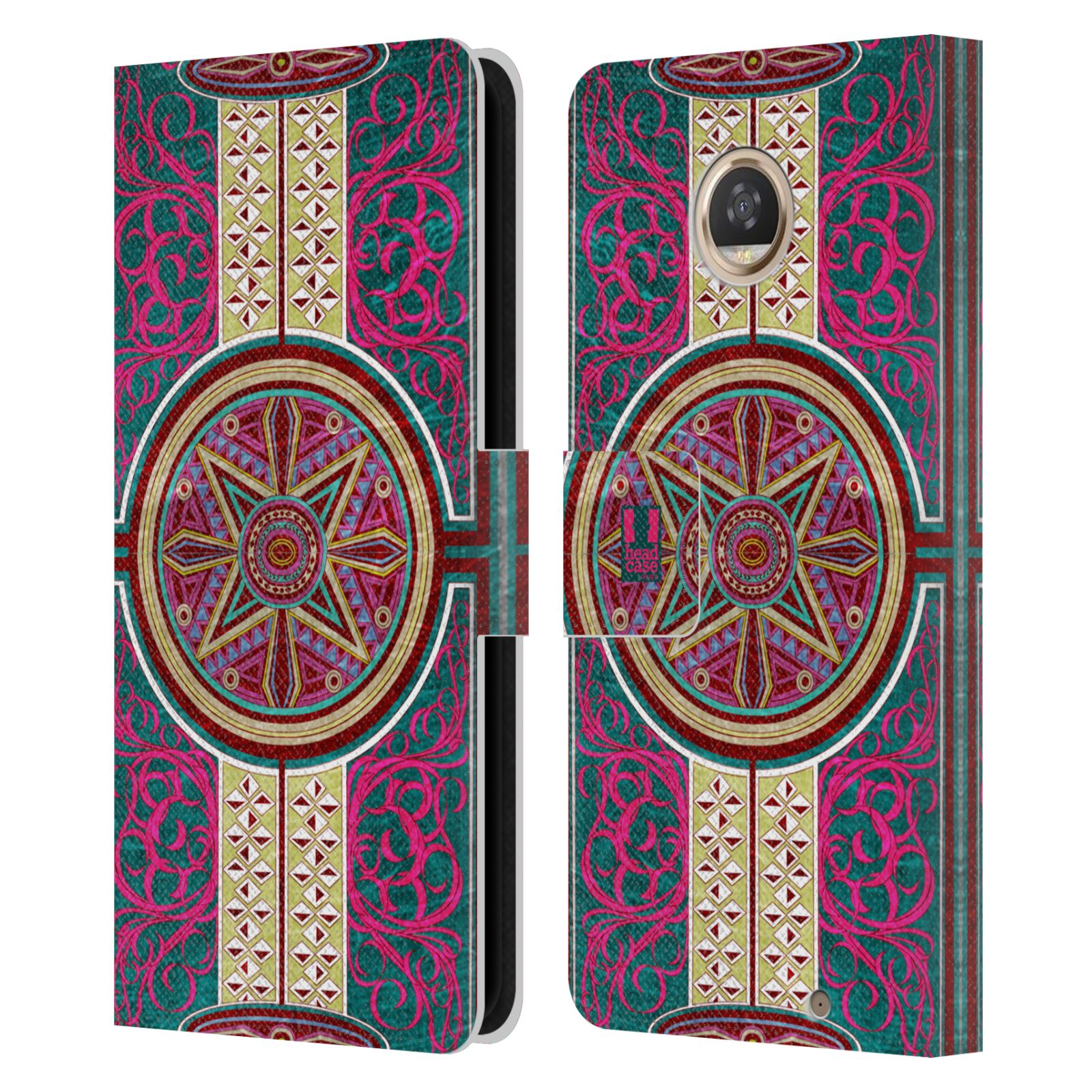 HEAD CASE DESIGNS ARABESQUE PATTERN LEATHER BOOK WALLET CASE FOR MOTOROLA PHONES - Picture 9 of 11