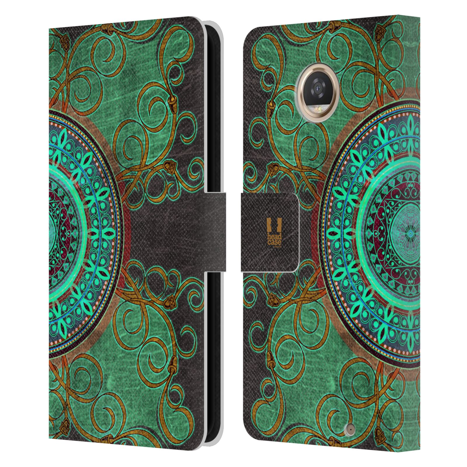 HEAD CASE DESIGNS ARABESQUE PATTERN LEATHER BOOK WALLET CASE FOR MOTOROLA PHONES - Picture 11 of 11