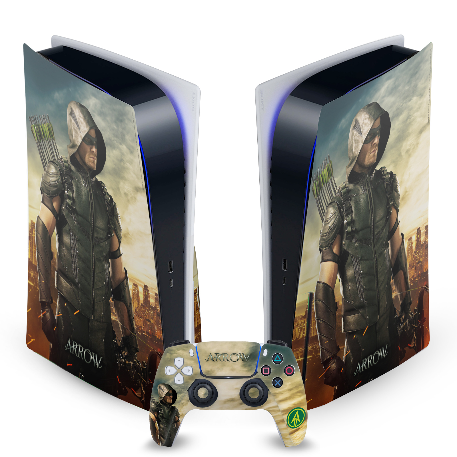 OFFICIAL ARROW TV SERIES POSTERS VINYL SKIN FOR SONY PS5 DISC EDITION BUNDLE