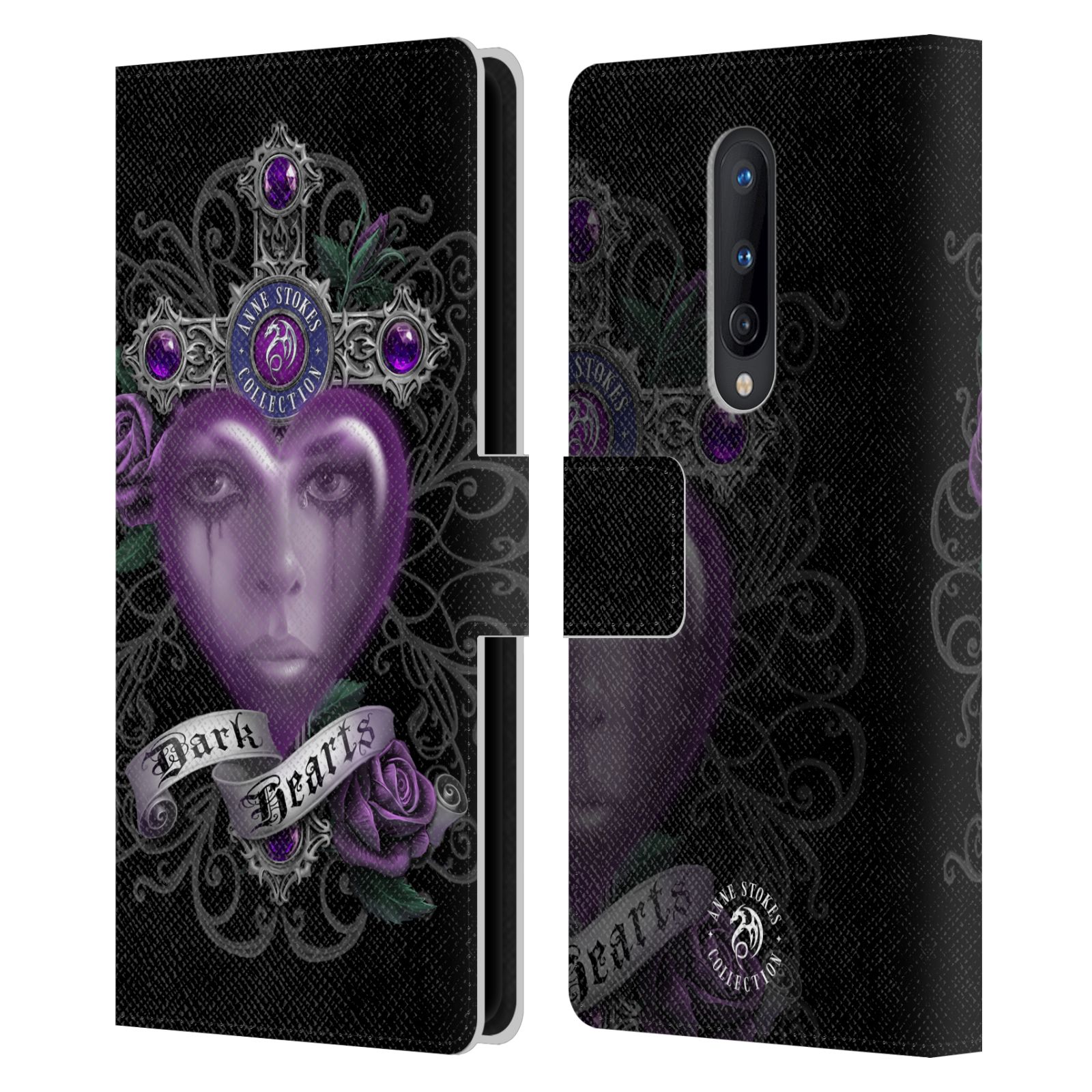 OFFICIAL ANNE STOKES DARK HEARTS LEATHER BOOK WALLET CASE FOR ONEPLUS PHONES - Picture 10 of 14