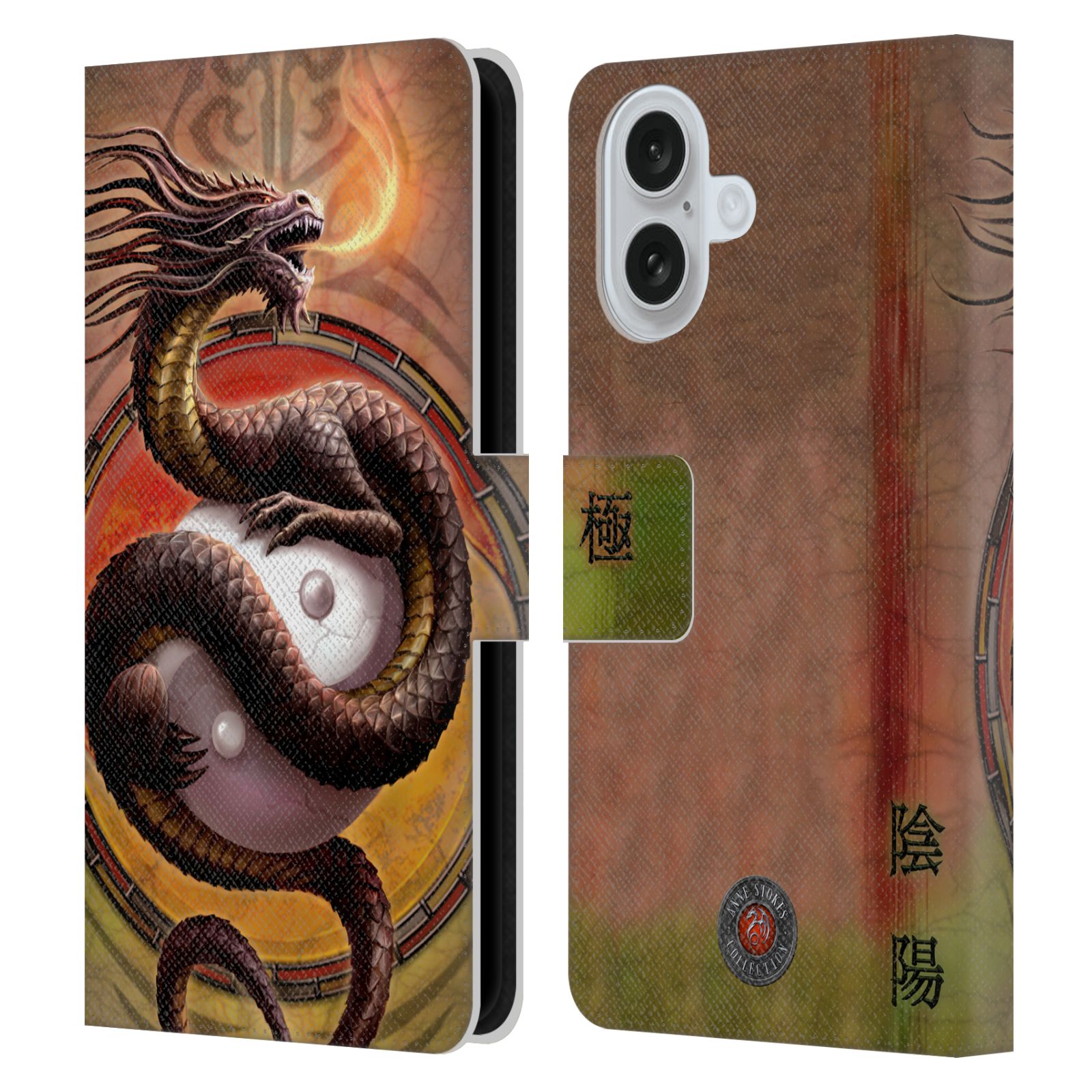 Yin Yang Protector Leather Wallet Case for iPhone 16