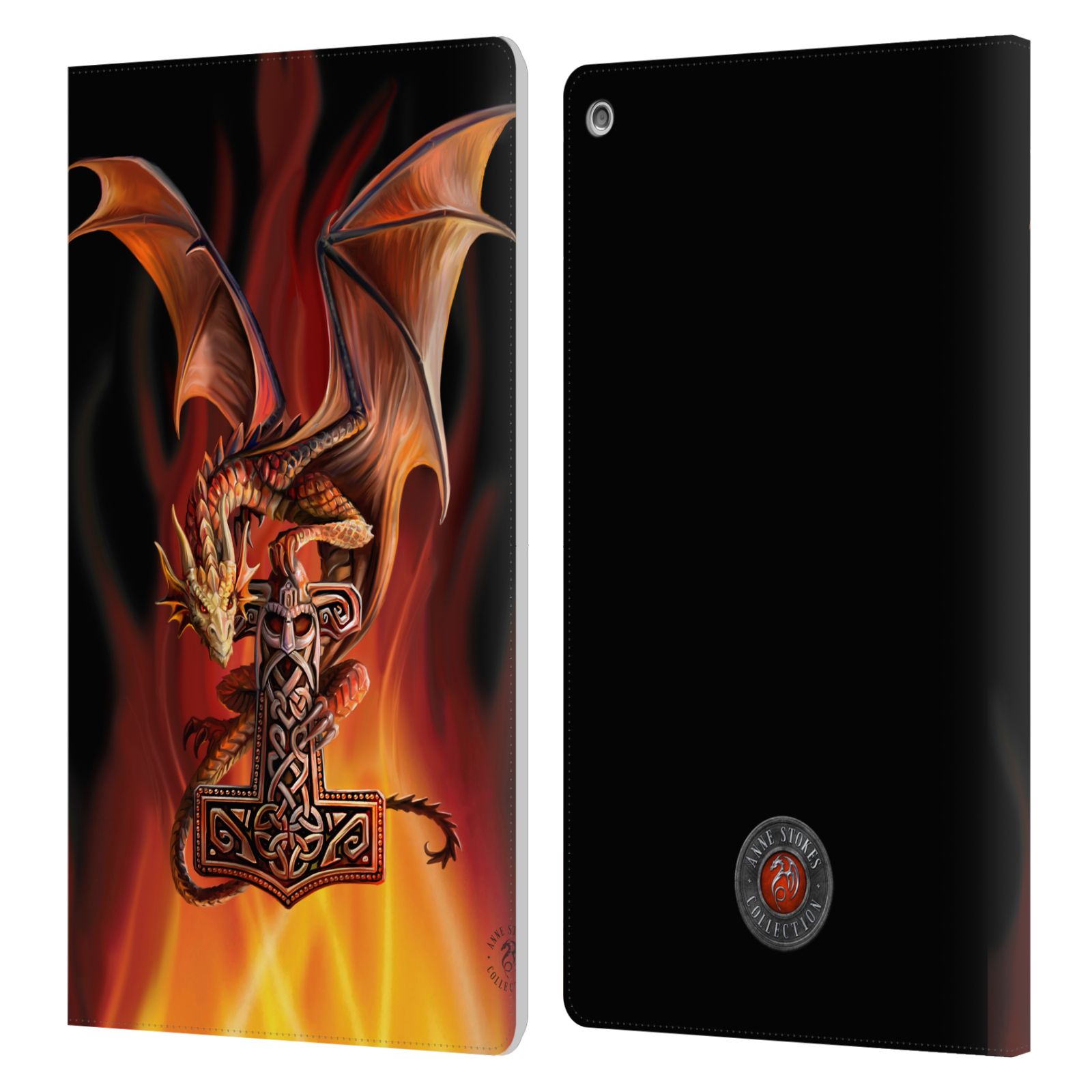 OFFICIAL ANNE STOKES GUARDIAN DRAGONS LEATHER BOOK WALLET CASE FOR AMAZON FIRE - Picture 7 of 12