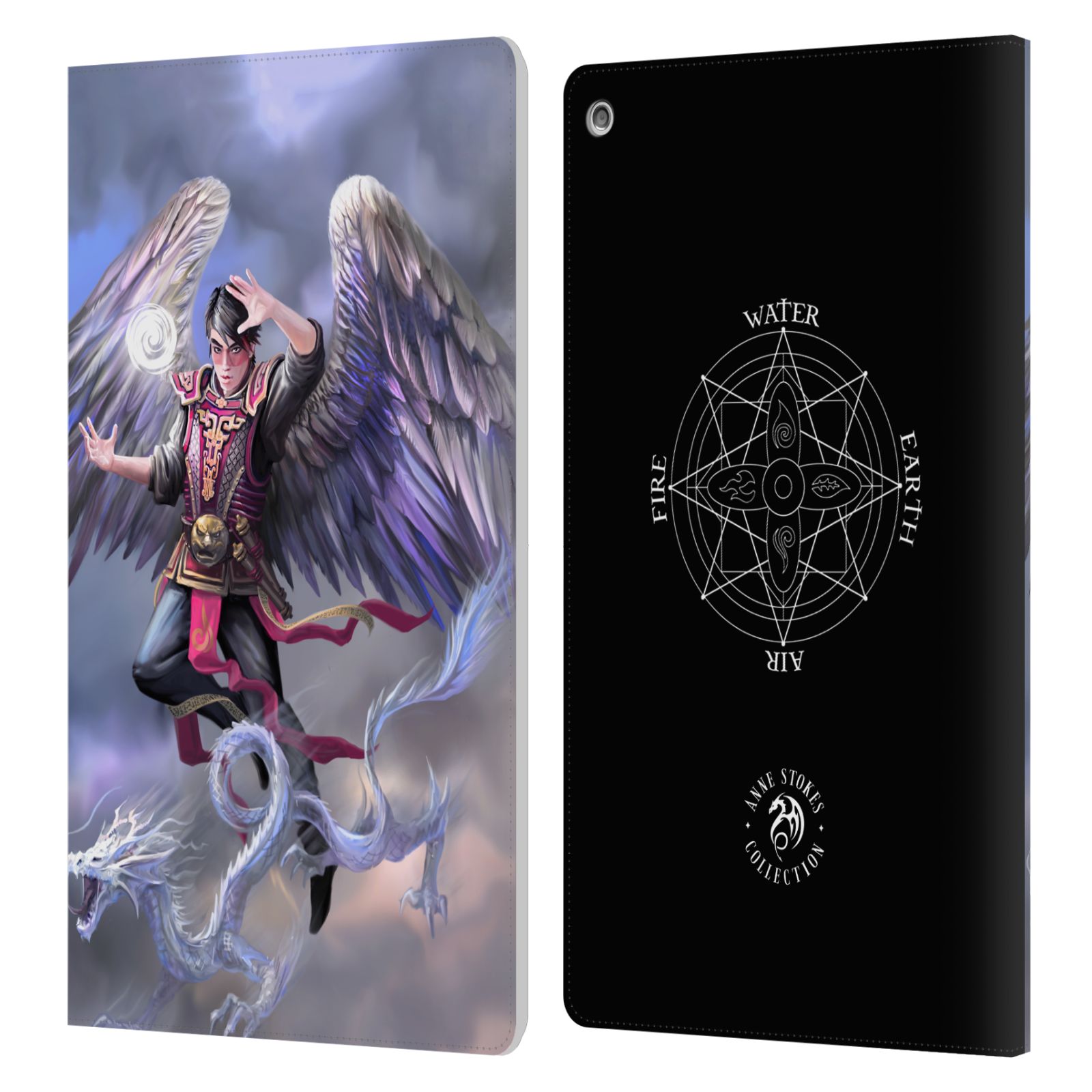 OFFICIAL ANNE STOKES MALE ELEMENTALS LEATHER BOOK WALLET CASE FOR AMAZON FIRE - Picture 7 of 10