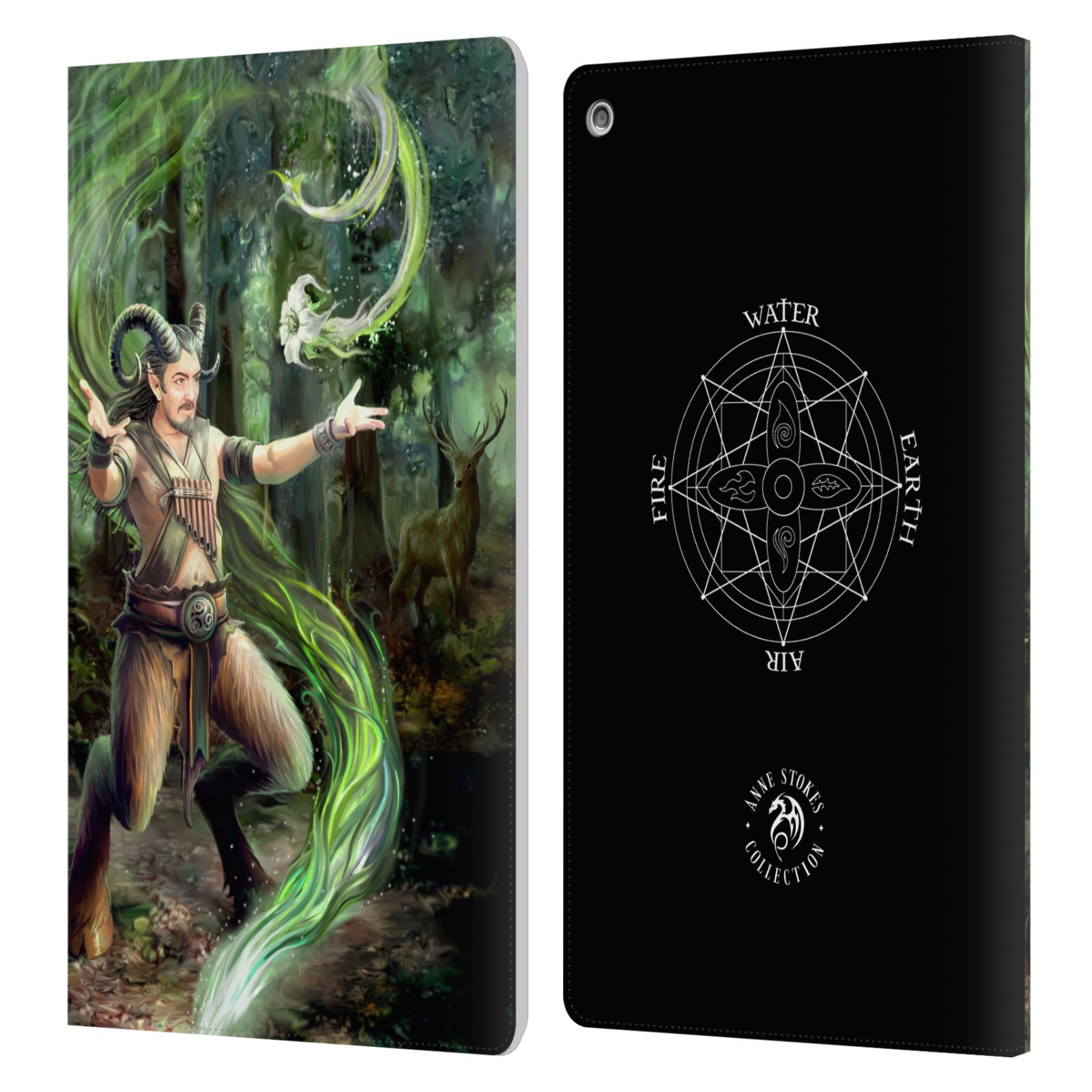 OFFICIAL ANNE STOKES MALE ELEMENTALS LEATHER BOOK WALLET CASE FOR AMAZON FIRE - Picture 8 of 10