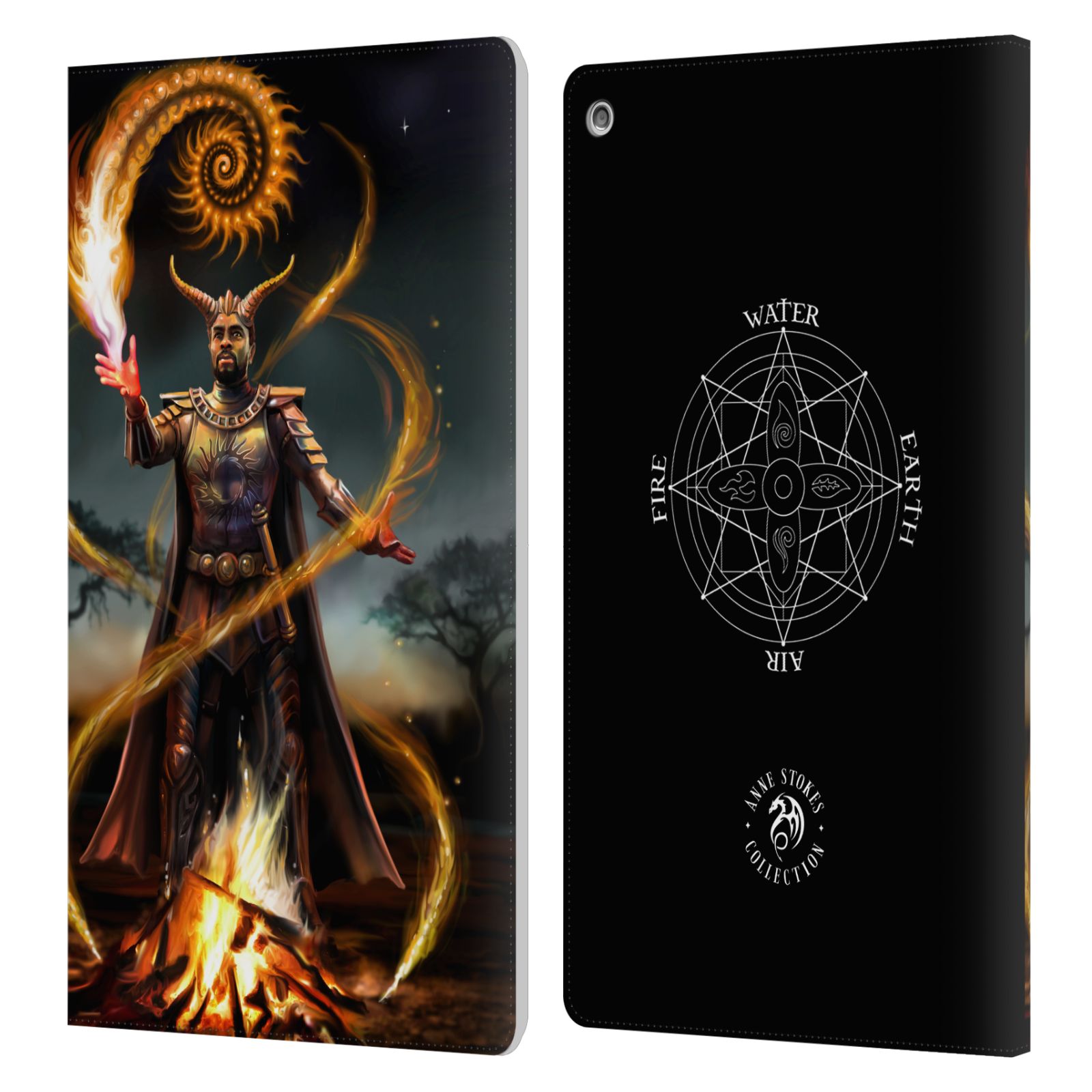 OFFICIAL ANNE STOKES MALE ELEMENTALS LEATHER BOOK WALLET CASE FOR AMAZON FIRE - Picture 9 of 10