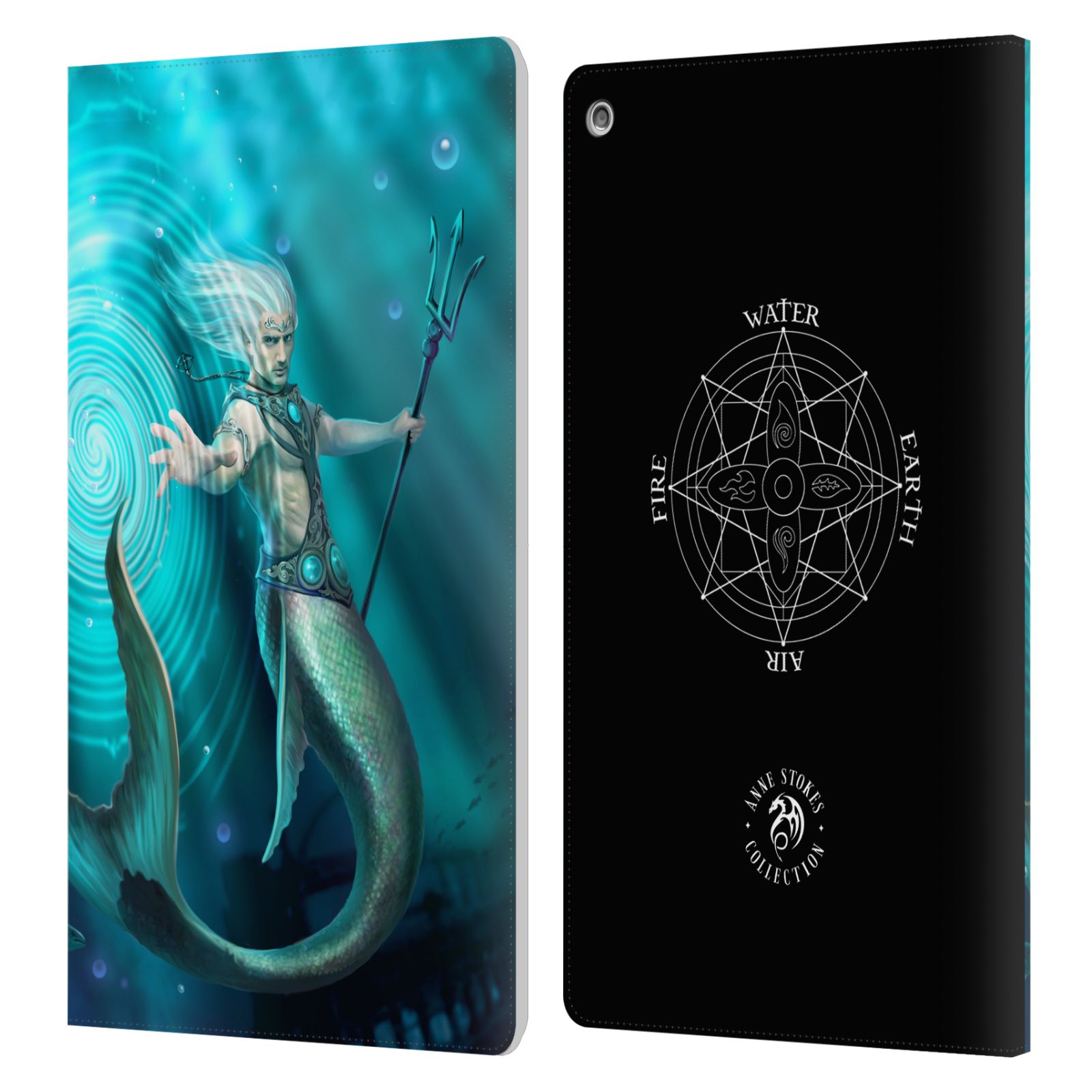 OFFICIAL ANNE STOKES MALE ELEMENTALS LEATHER BOOK WALLET CASE FOR AMAZON FIRE - Picture 10 of 10