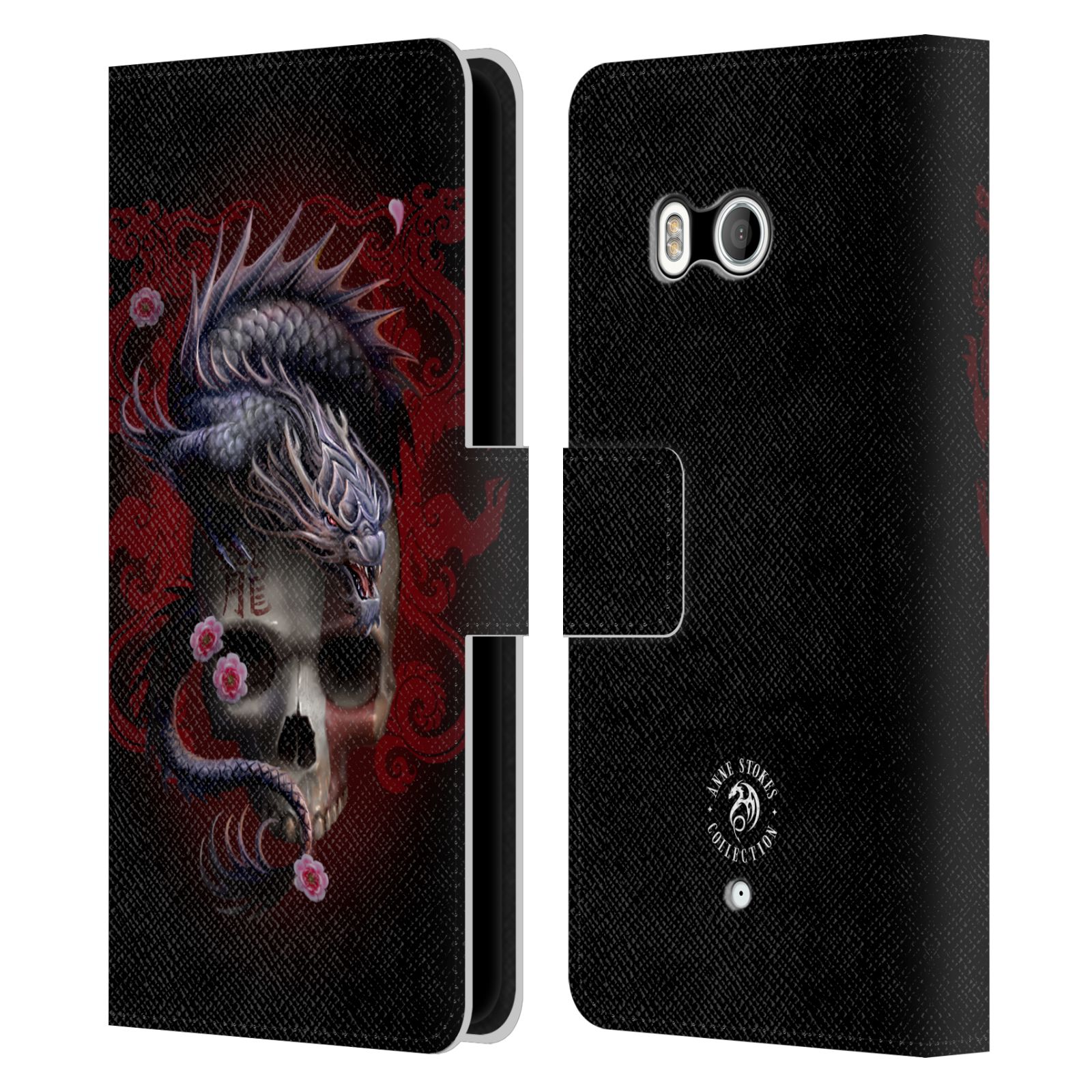 OFFICIAL ANNE STOKES ORIENTAL SKULL LEATHER BOOK CASE FOR HTC PHONES 1 - Picture 7 of 7
