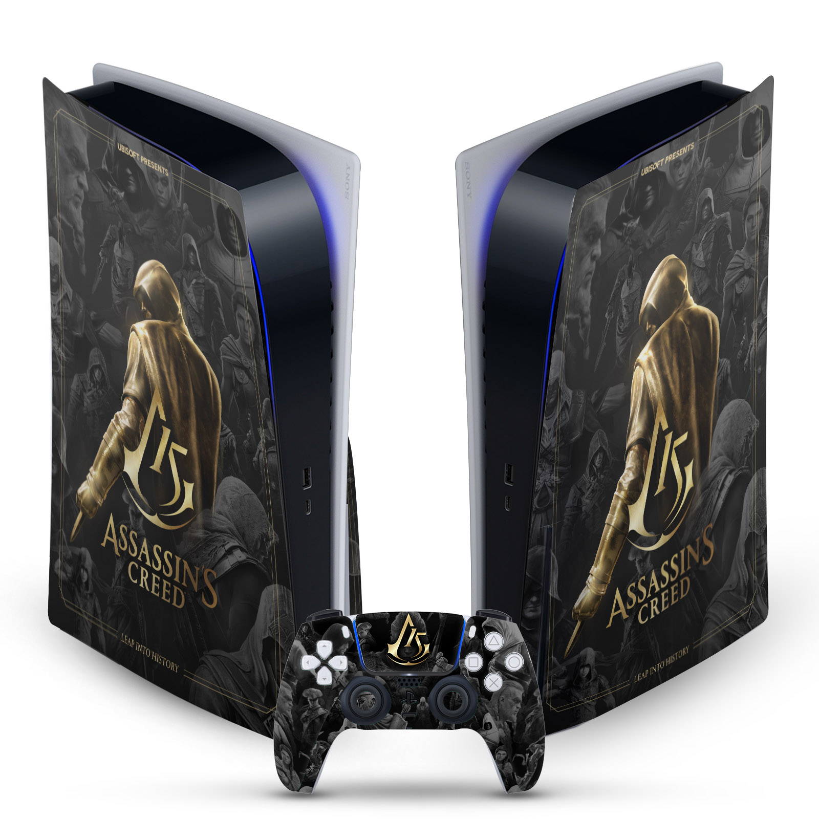 ASSASSIN'S CREED 15TH ANNIVERSARY VINYL SKIN FOR SONY PS5 DISC EDITION BUNDLE