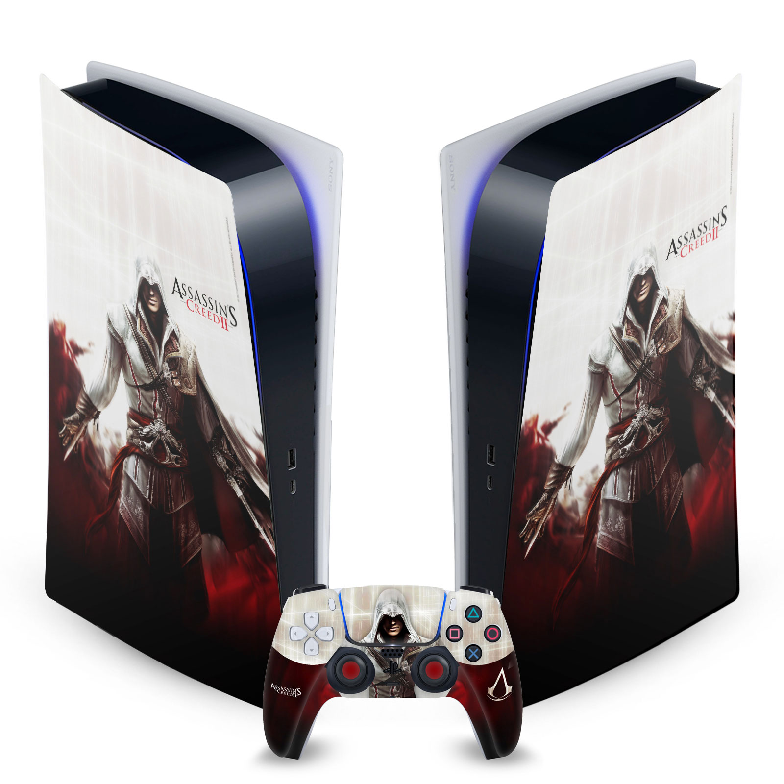 ASSASSIN'S CREED II GRAPHICS VINYL SKIN FOR SONY PS5 DIGITAL EDITION BUNDLE