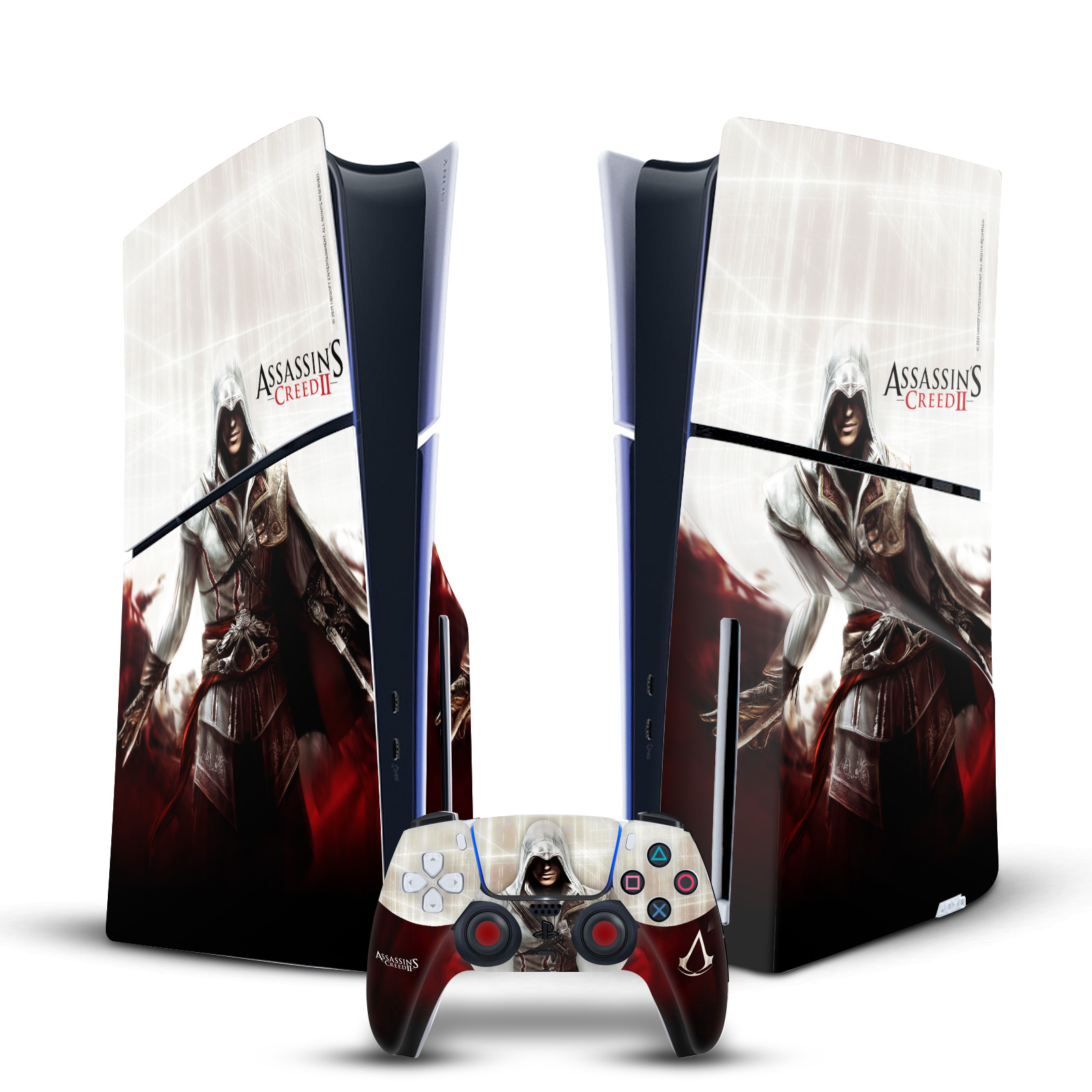 ASSASSIN'S CREED II GRAPHICS VINYL SKIN FOR SONY PS5 SLIM DISC EDITION BUNDLE