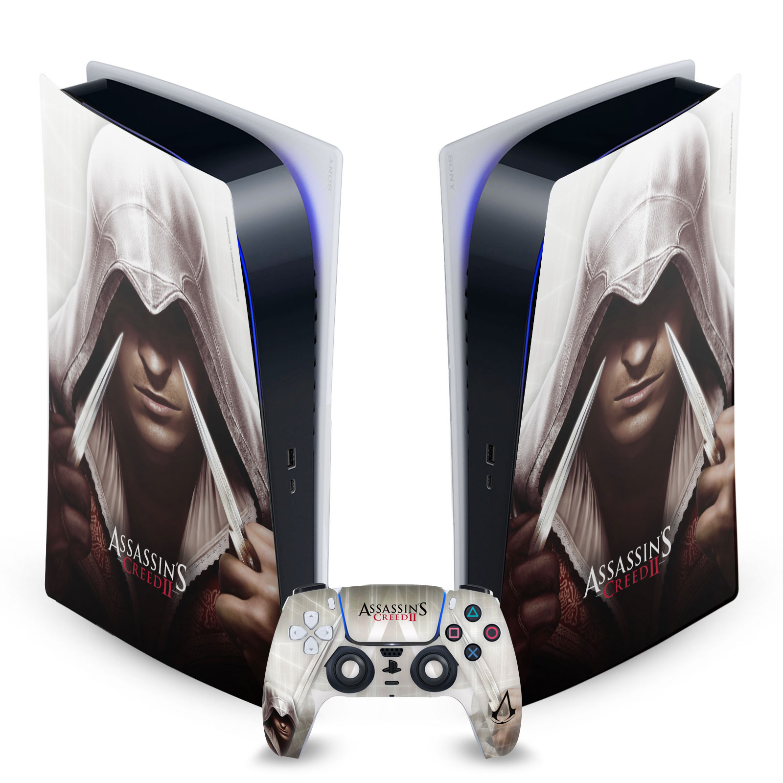 ASSASSIN'S CREED II GRAPHICS VINYL SKIN FOR SONY PS5 DIGITAL EDITION BUNDLE