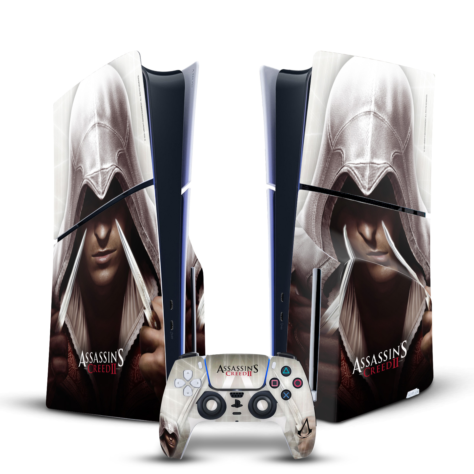 ASSASSIN'S CREED II GRAPHICS VINYL SKIN FOR SONY PS5 SLIM DISC EDITION BUNDLE