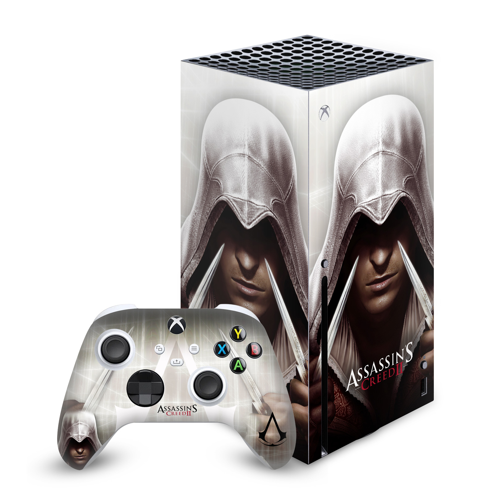 ASSASSIN'S CREED II GRAPHICS VINYL SKIN DECAL FOR SERIES X CONSOLE & CONTROLLER