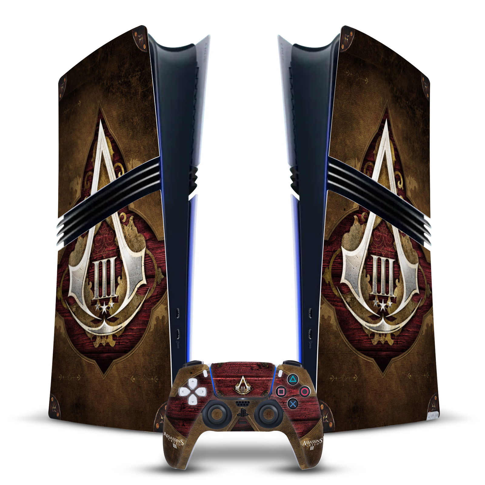 ASSASSIN'S CREED III GRAPHICS VINYL SKIN FOR PS5 PRO DIGITAL EDITION BUNDLE