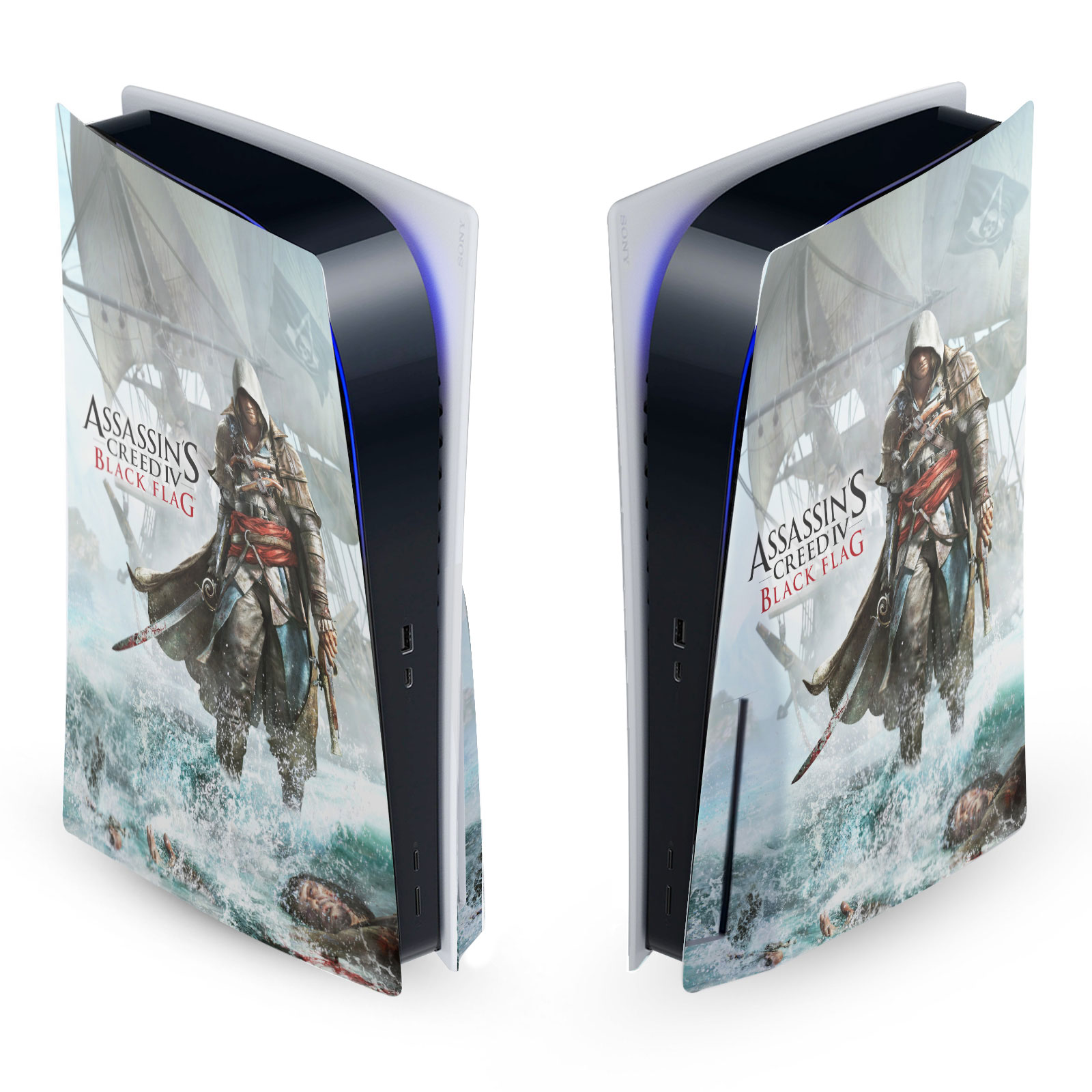 ASSASSIN'S CREED BLACK FLAG GRAPHICS VINYL SKIN SONY PS5 DISC EDITION CONSOLE