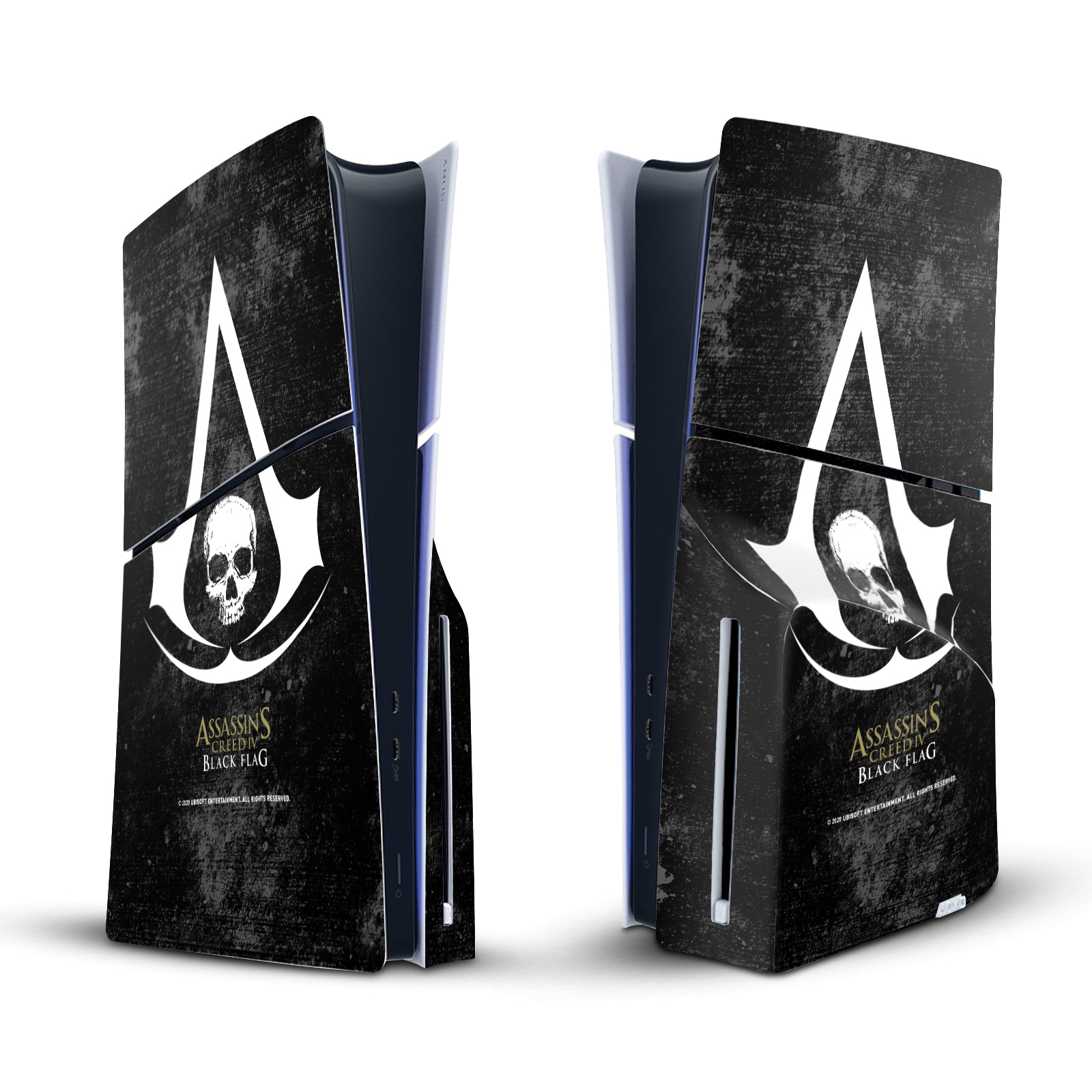 ASSASSIN'S CREED BLACK FLAG LOGOS VINYL SKIN FOR SONY PS5 SLIM DISC CONSOLE