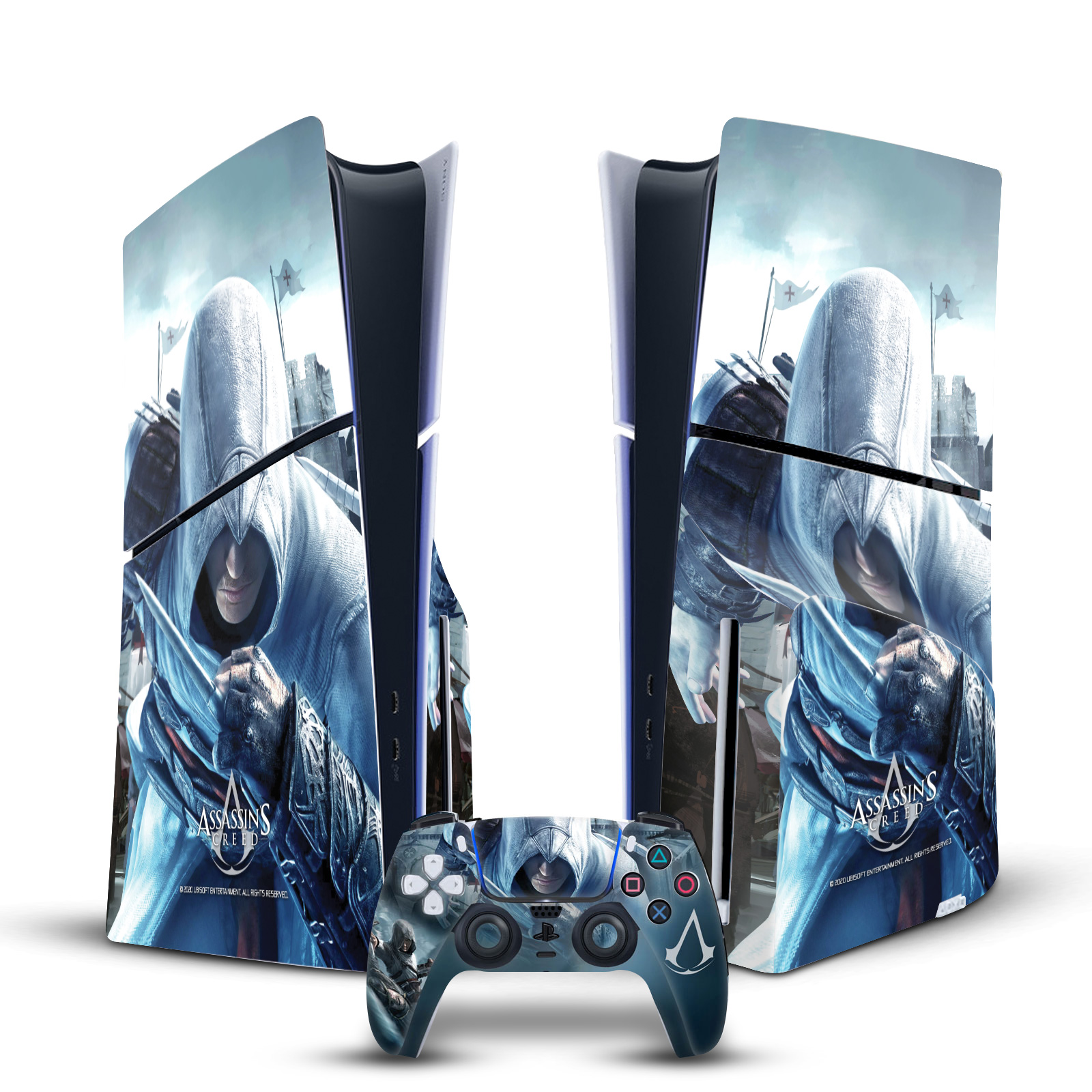 ASSASSIN'S CREED GRAPHICS VINYL SKIN FOR PS5 SLIM DISC CONSOLE & CONTROLLER