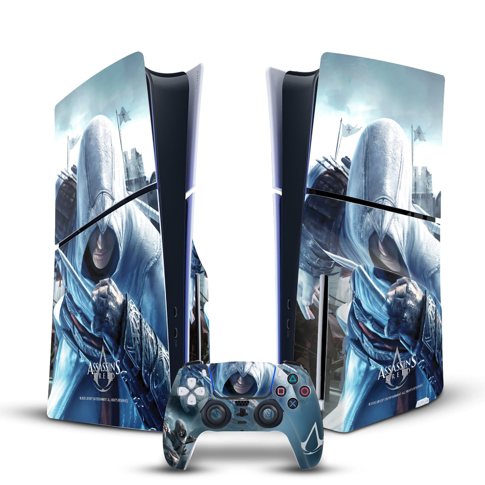 ASSASSIN'S CREED KEY ART VINYL SKIN DECAL FOR PS5 SLIM DISC CONSOLE & CONTROLLER