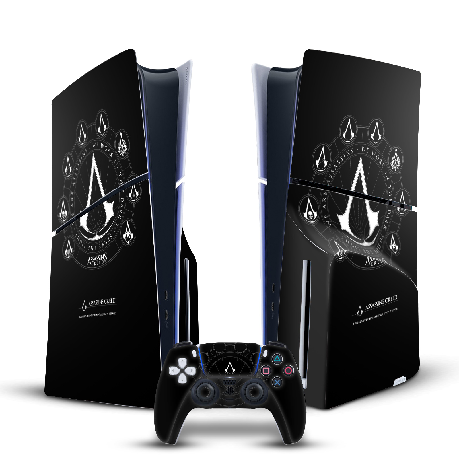 ASSASSIN'S CREED LEGACY LOGO VINYL SKIN DECAL FOR PS5 SLIM DISC EDITION BUNDLE