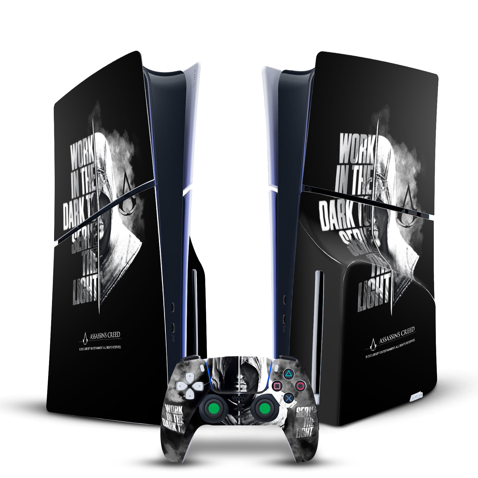 OFFICIAL ASSASSIN'S CREED LEGACY TYPOGRAPHY VINYL SKIN FOR PS5 SLIM DISC BUNDLE