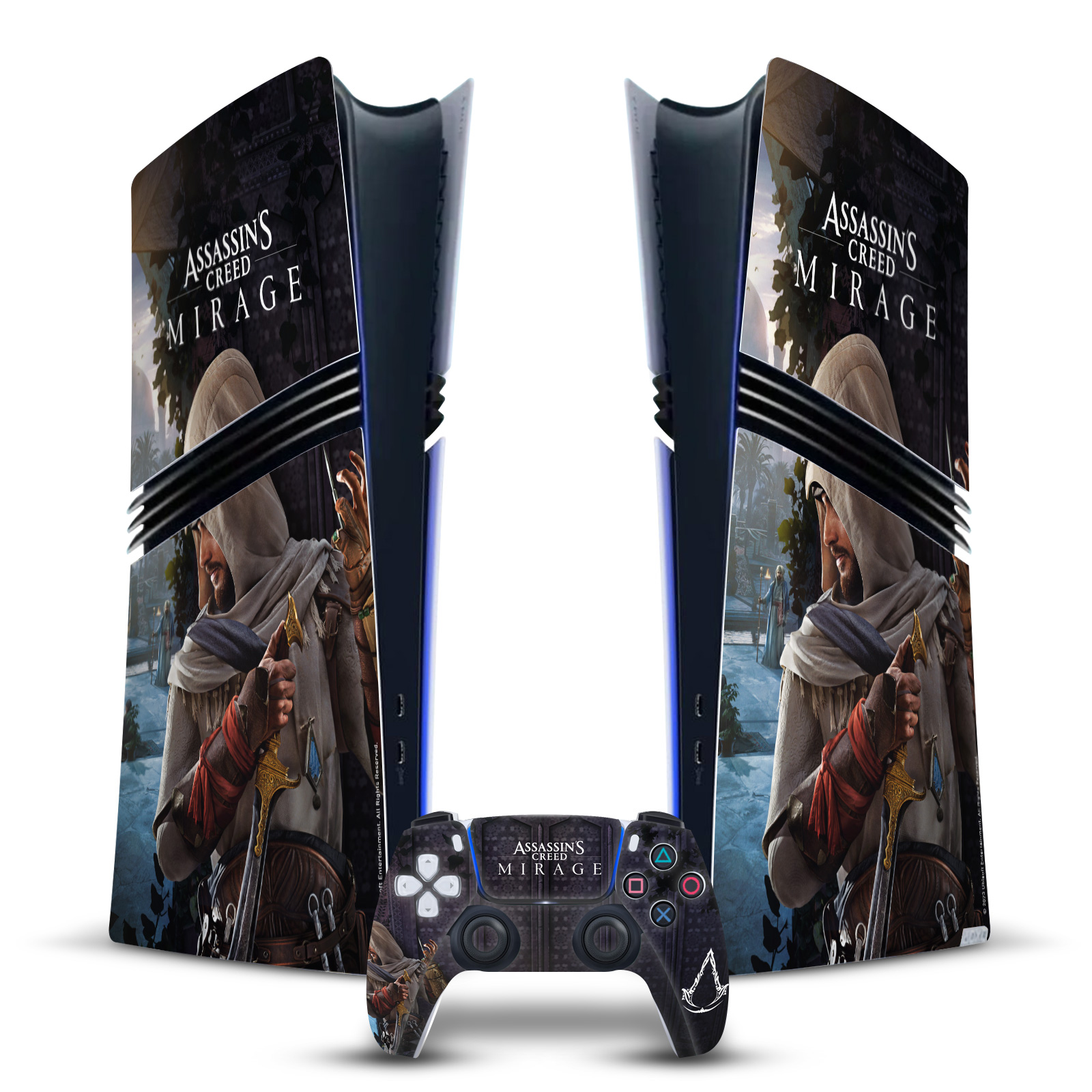 ASSASSIN’S CREED MIRAGE GRAPHICS VINYL SKIN FOR PS5 PRO DIGITAL EDITION BUNDLE