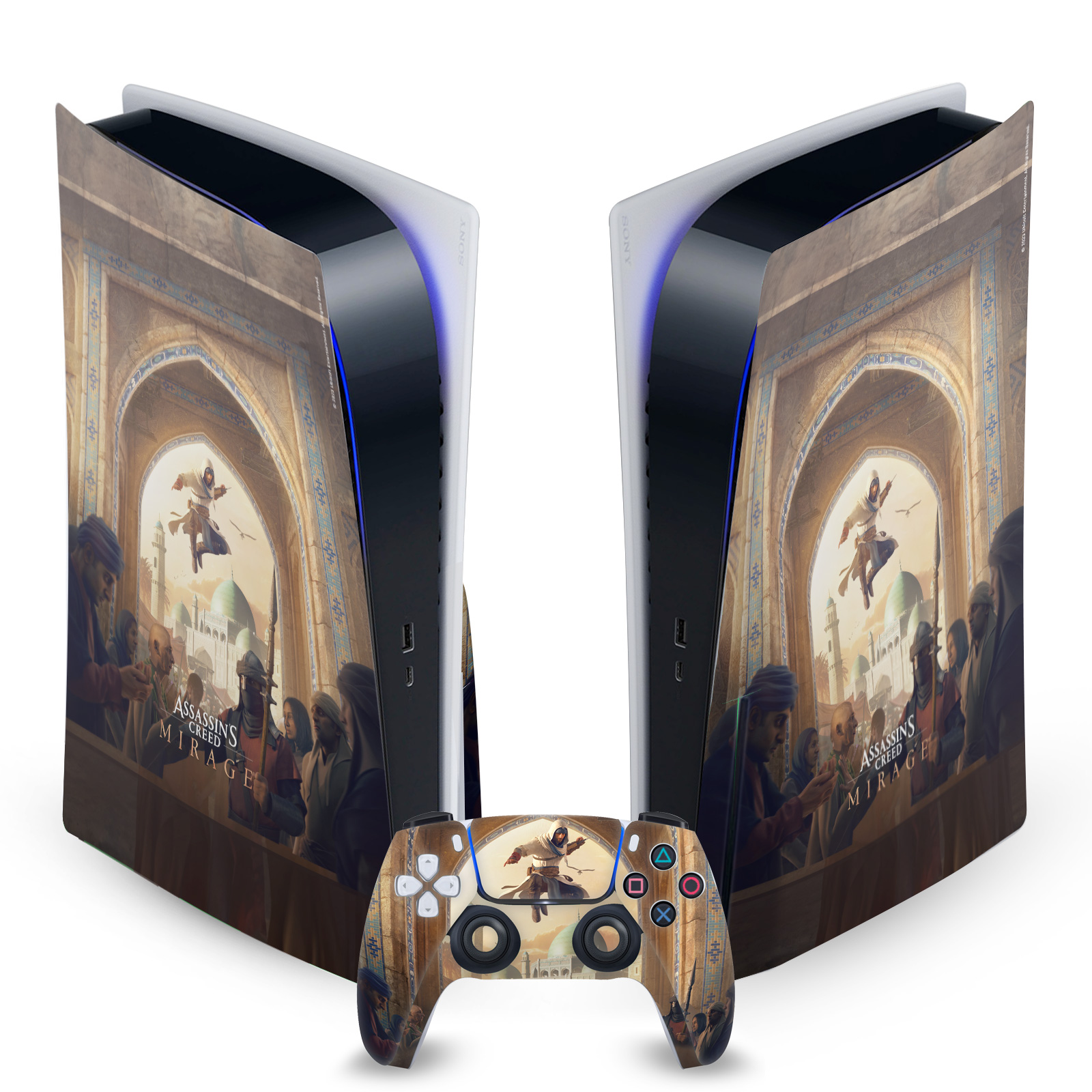 ASSASSIN'S CREED MIRAGE GRAPHICS VINYL SKIN FOR SONY PS5 DISC EDITION BUNDLE