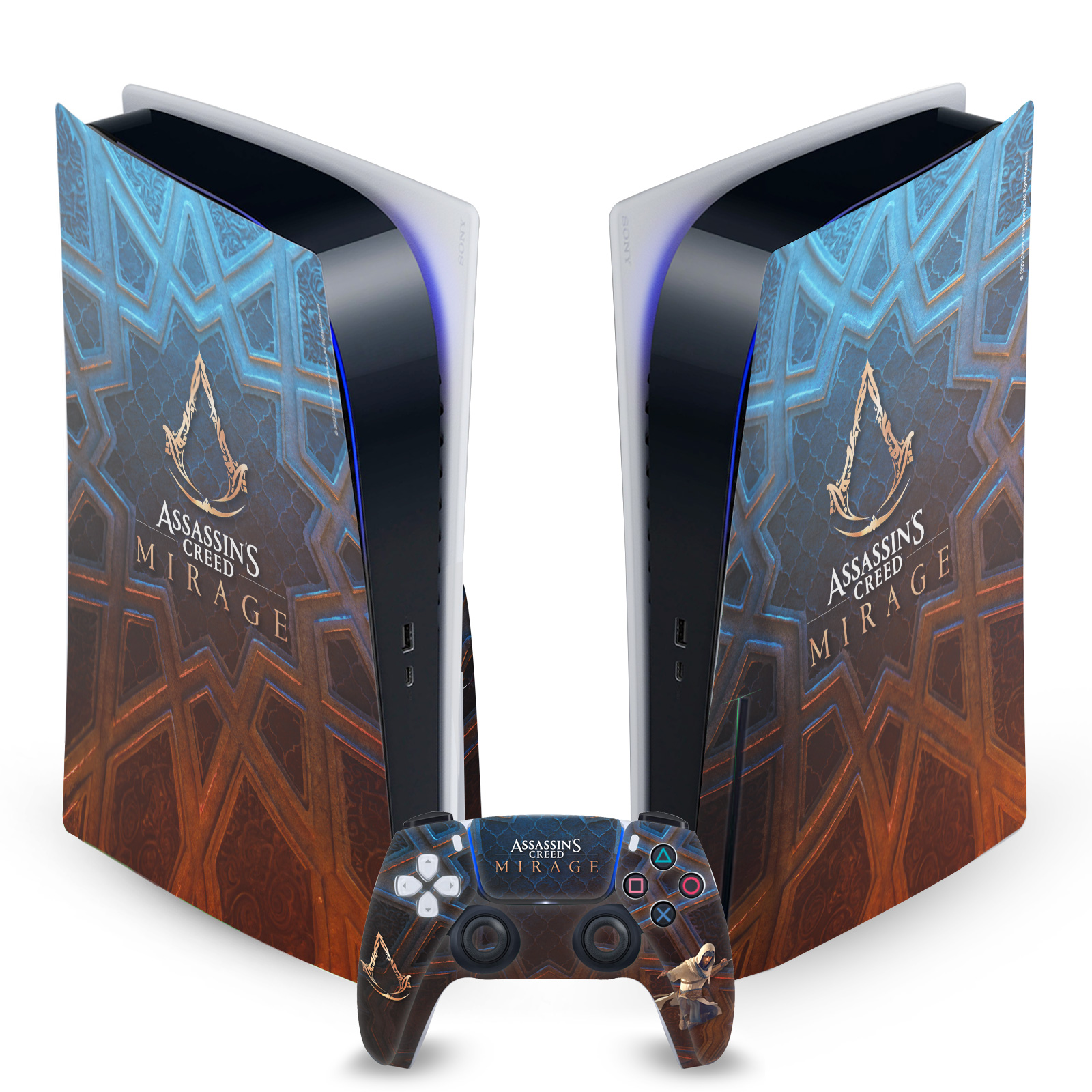 ASSASSIN'S CREED MIRAGE GRAPHICS VINYL SKIN FOR SONY PS5 DISC EDITION BUNDLE