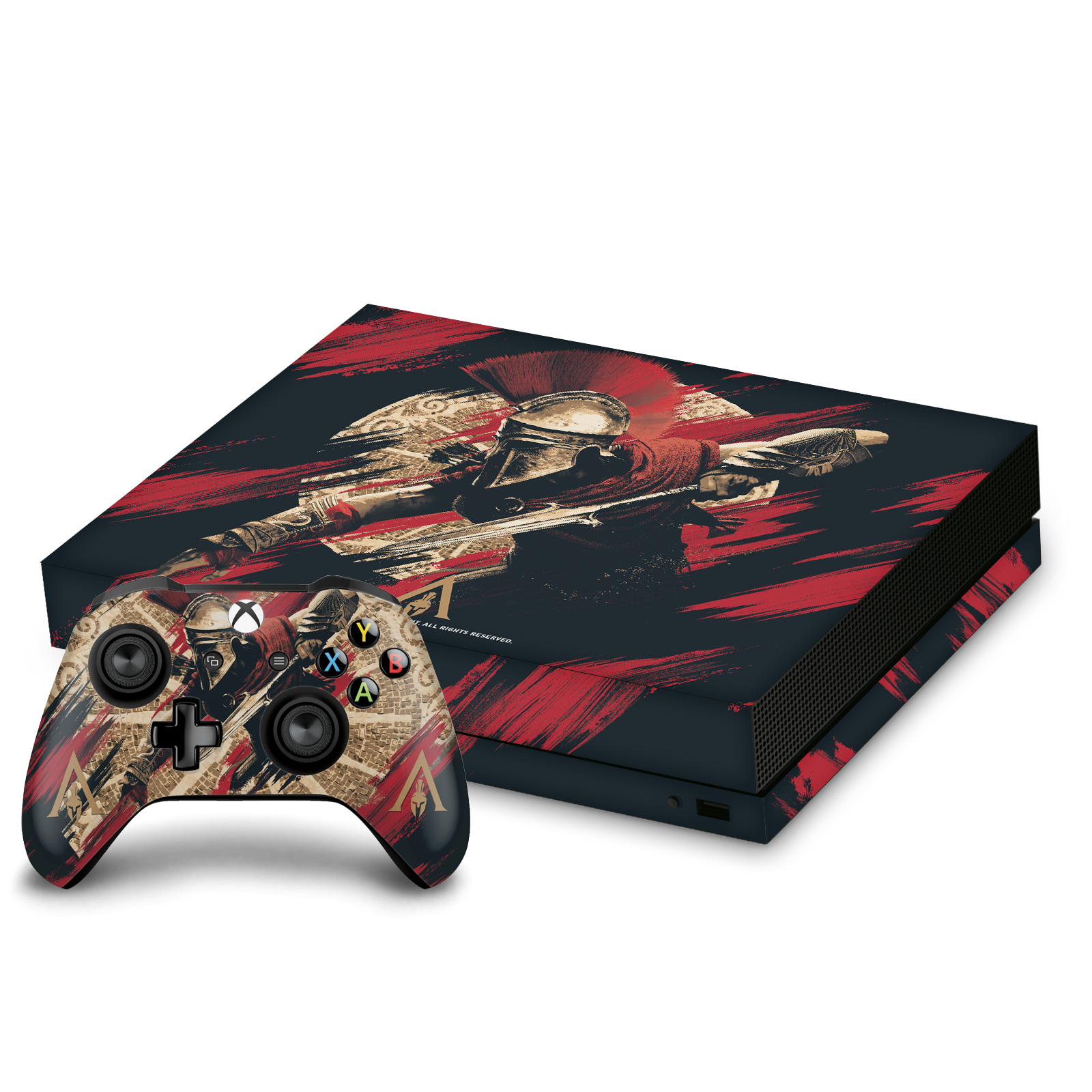 OFFICIAL ASSASSIN’S CREED ODYSSEY ARTWORK VINYL SKIN DECAL FOR XBOX ONE X BUNDLE