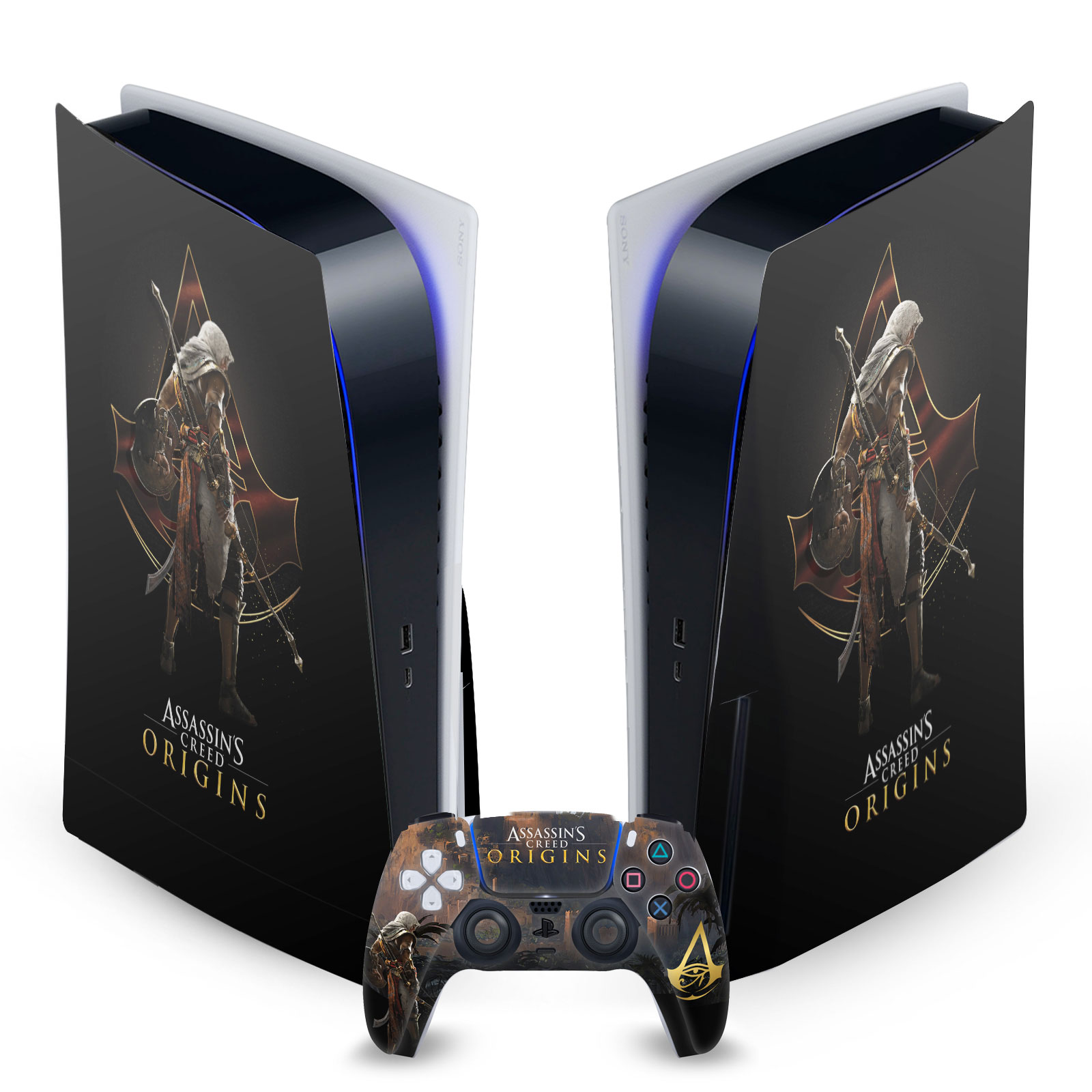 ASSASSIN'S CREED ORIGINS CHARACTER ART SKIN DECAL SONY PS5 DISC EDITION BUNDLE