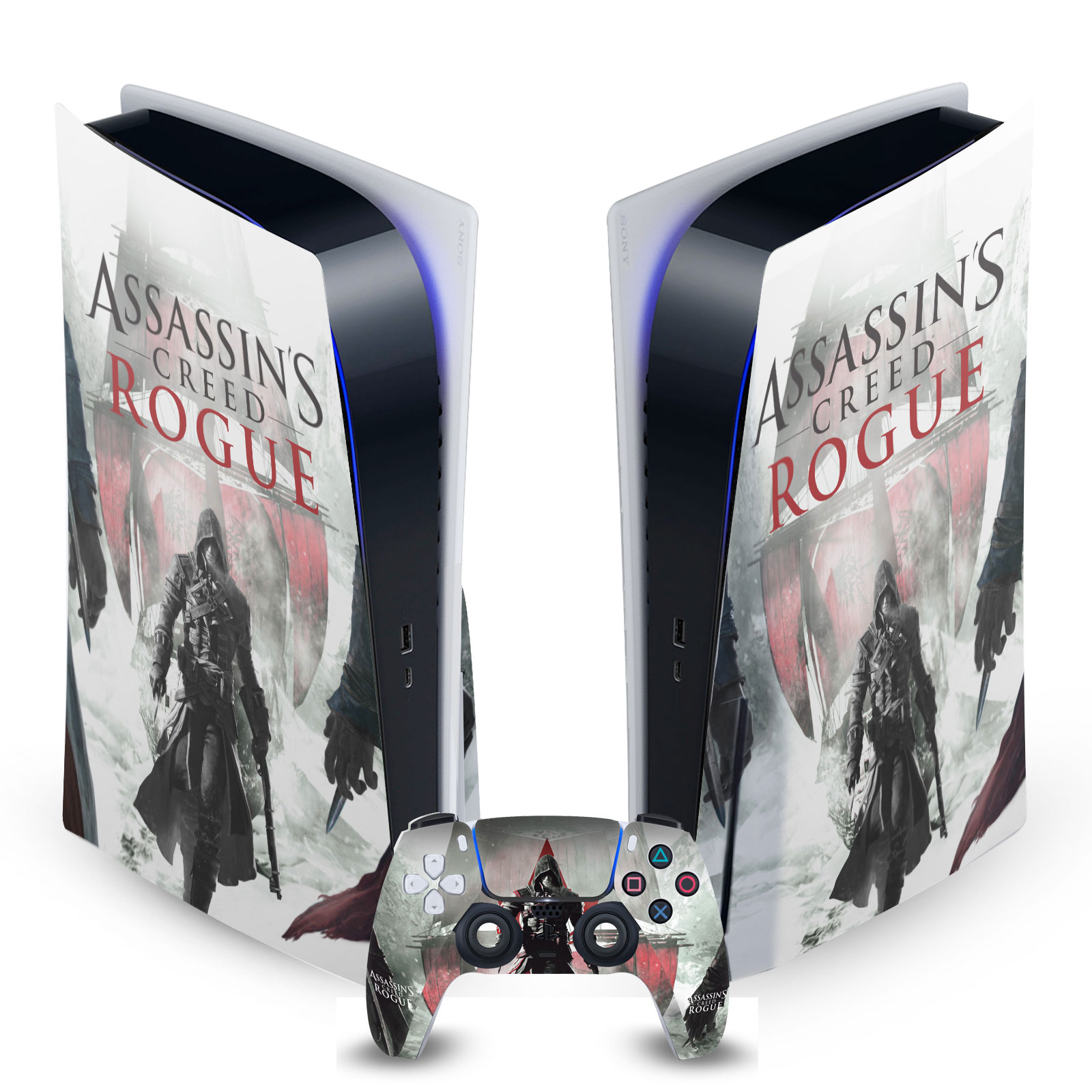 ASSASSIN'S CREED ROGUE KEY ART VINYL SKIN DECAL FOR SONY PS5 DISC EDITION BUNDLE